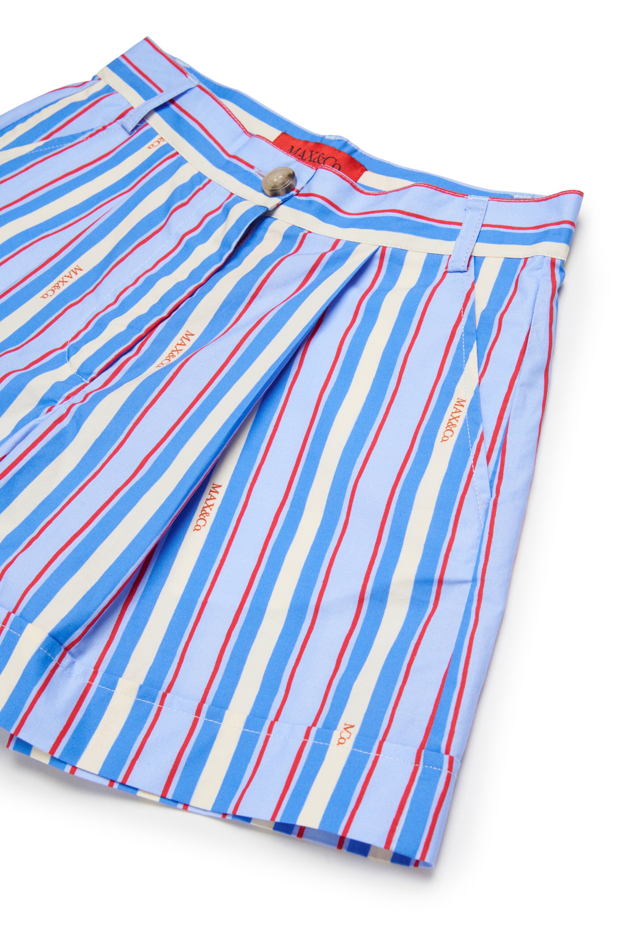 Short à rayures avec logo