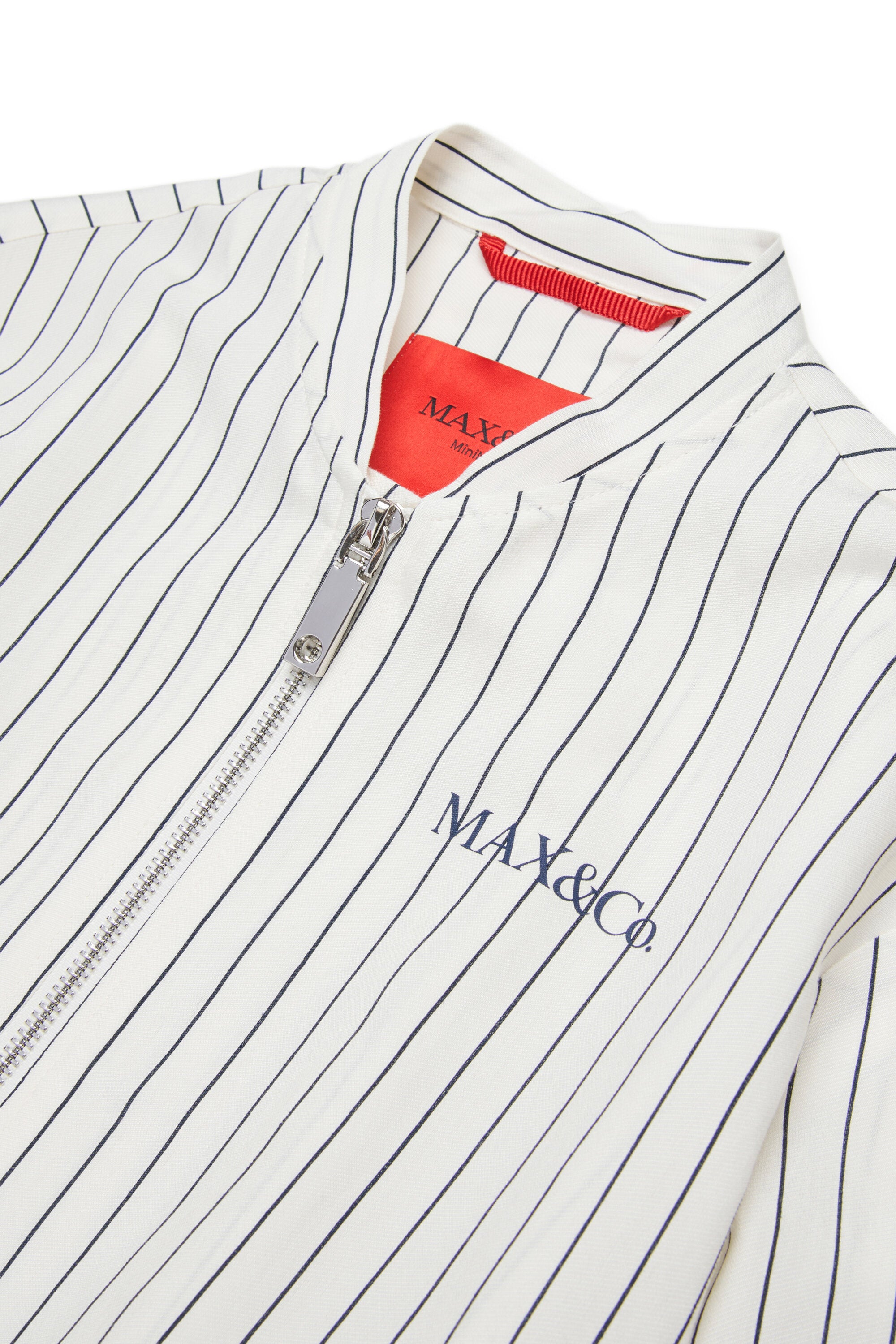 Giacca bomber a righe con logo