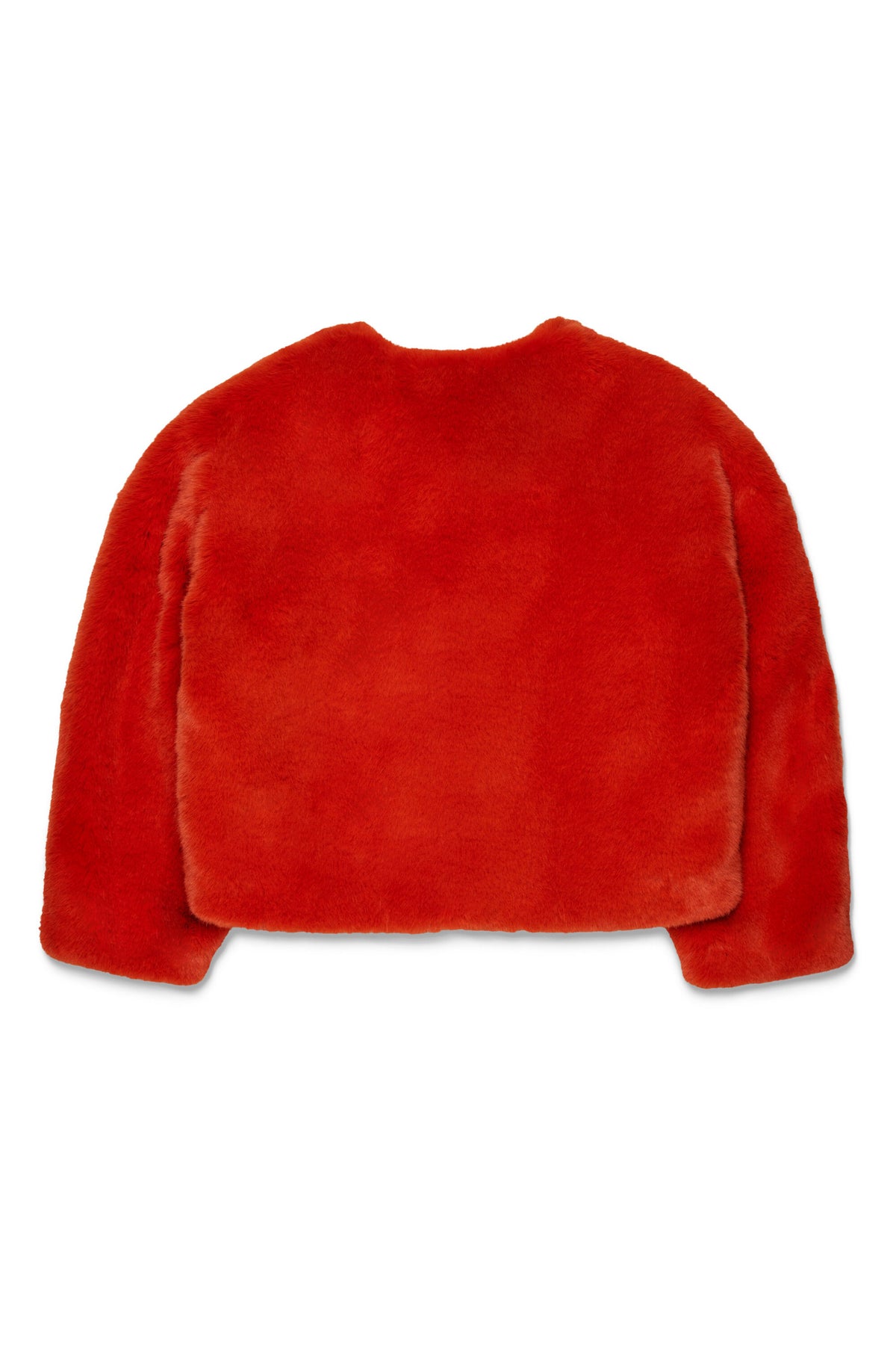 Faux fur jacket with logo