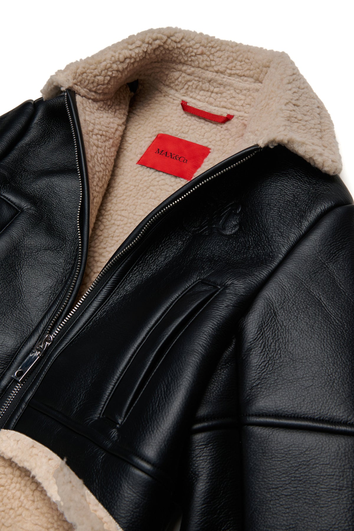 Veste shearling avec logo