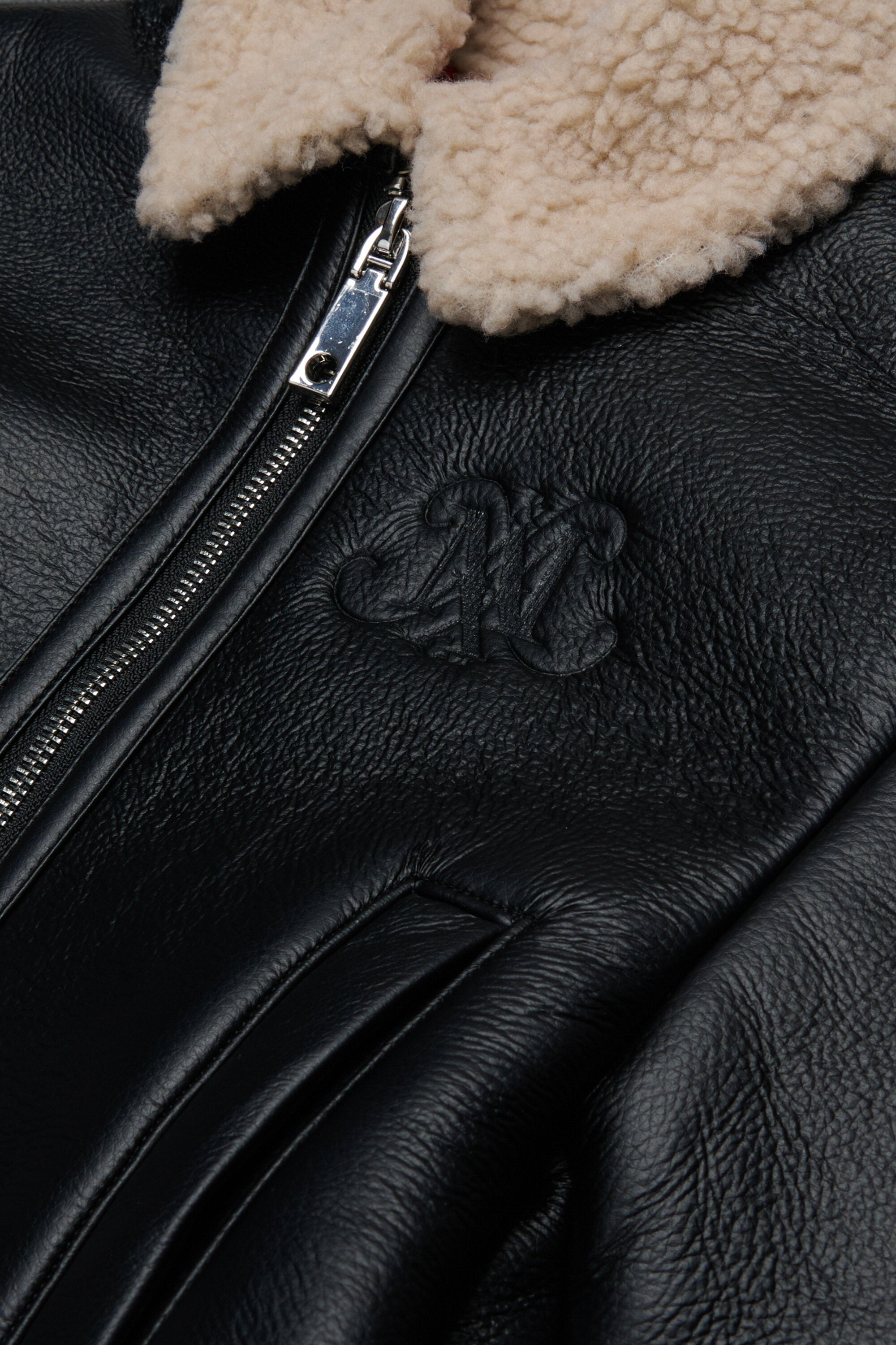 Shearling jacket with logo