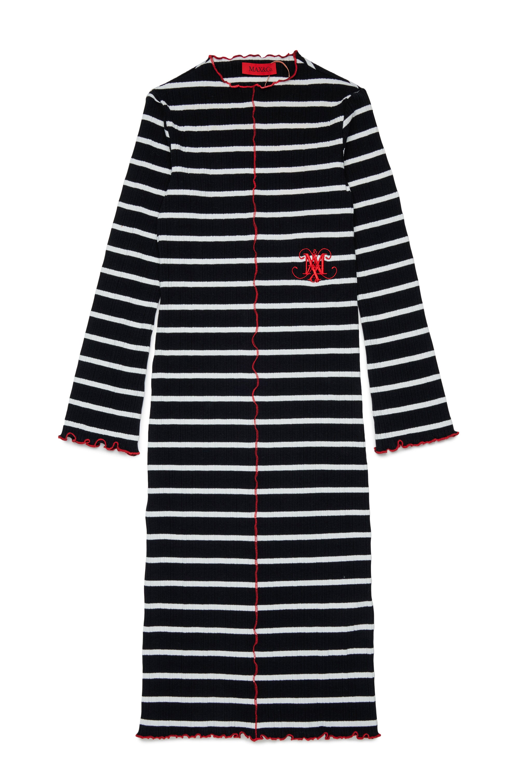 Gestreiftes Kleid mit Logo
