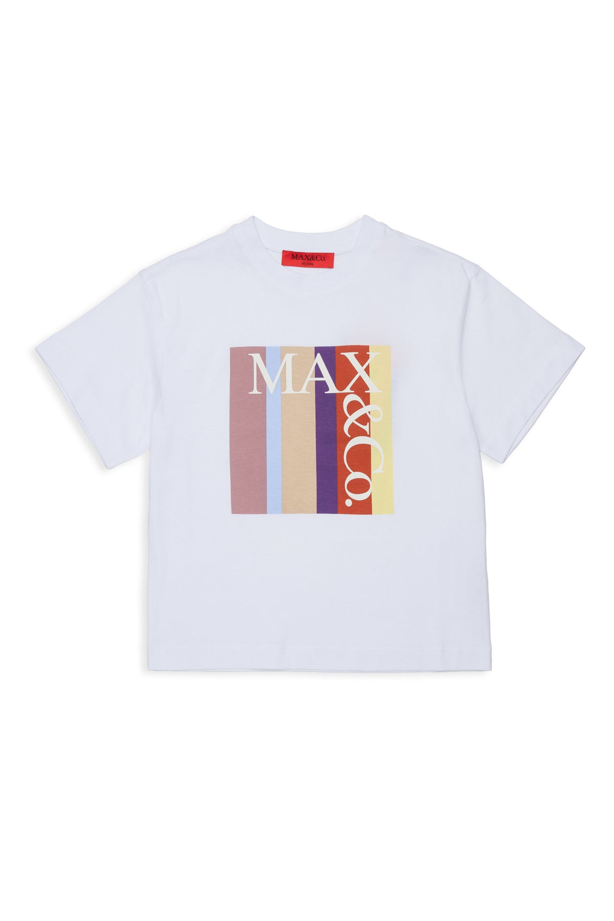 Camiseta con logo multicolor en la parte delantera
