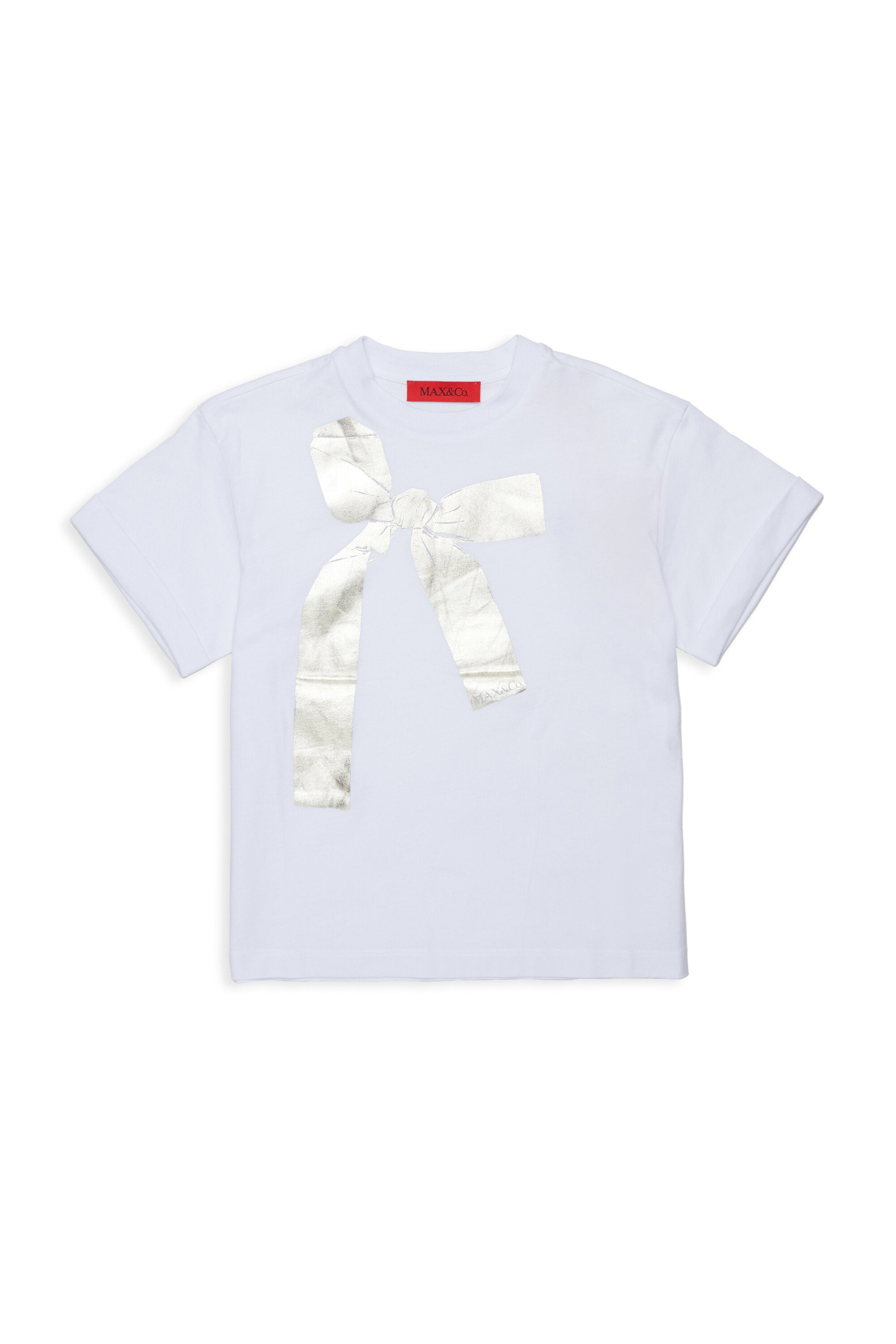 T-shirt with metallic bow print