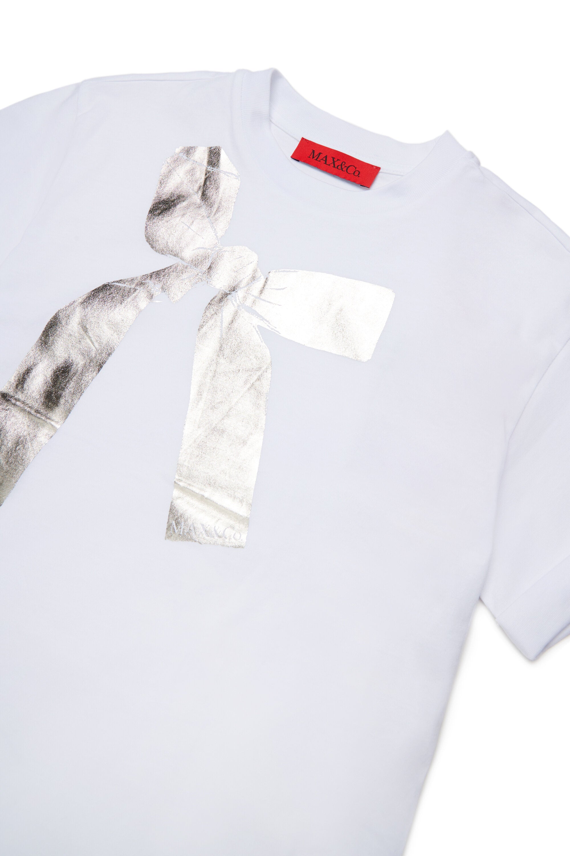T-shirt with metallic bow print