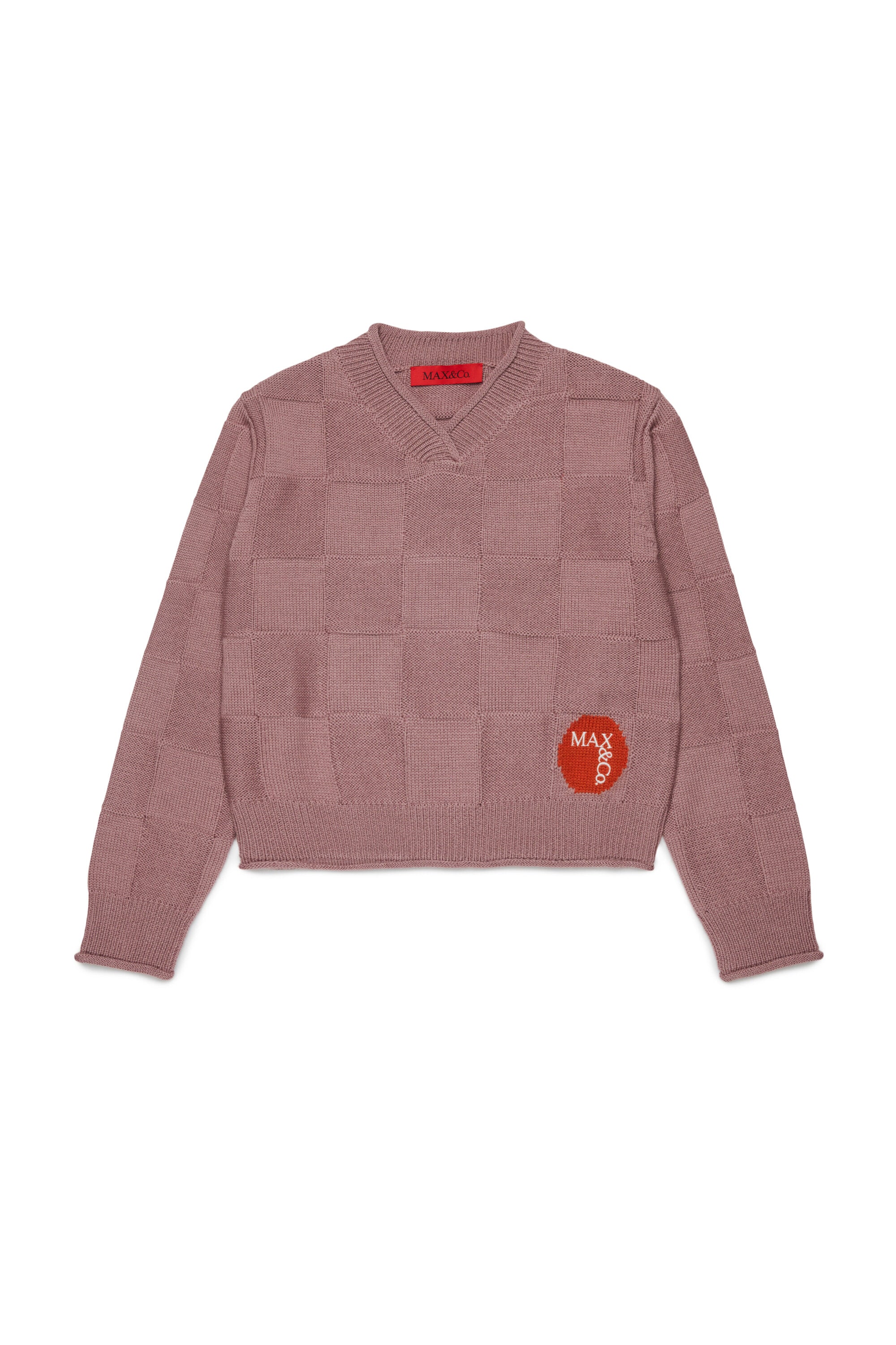 Pullover mit V-Ausschnitt und Logo