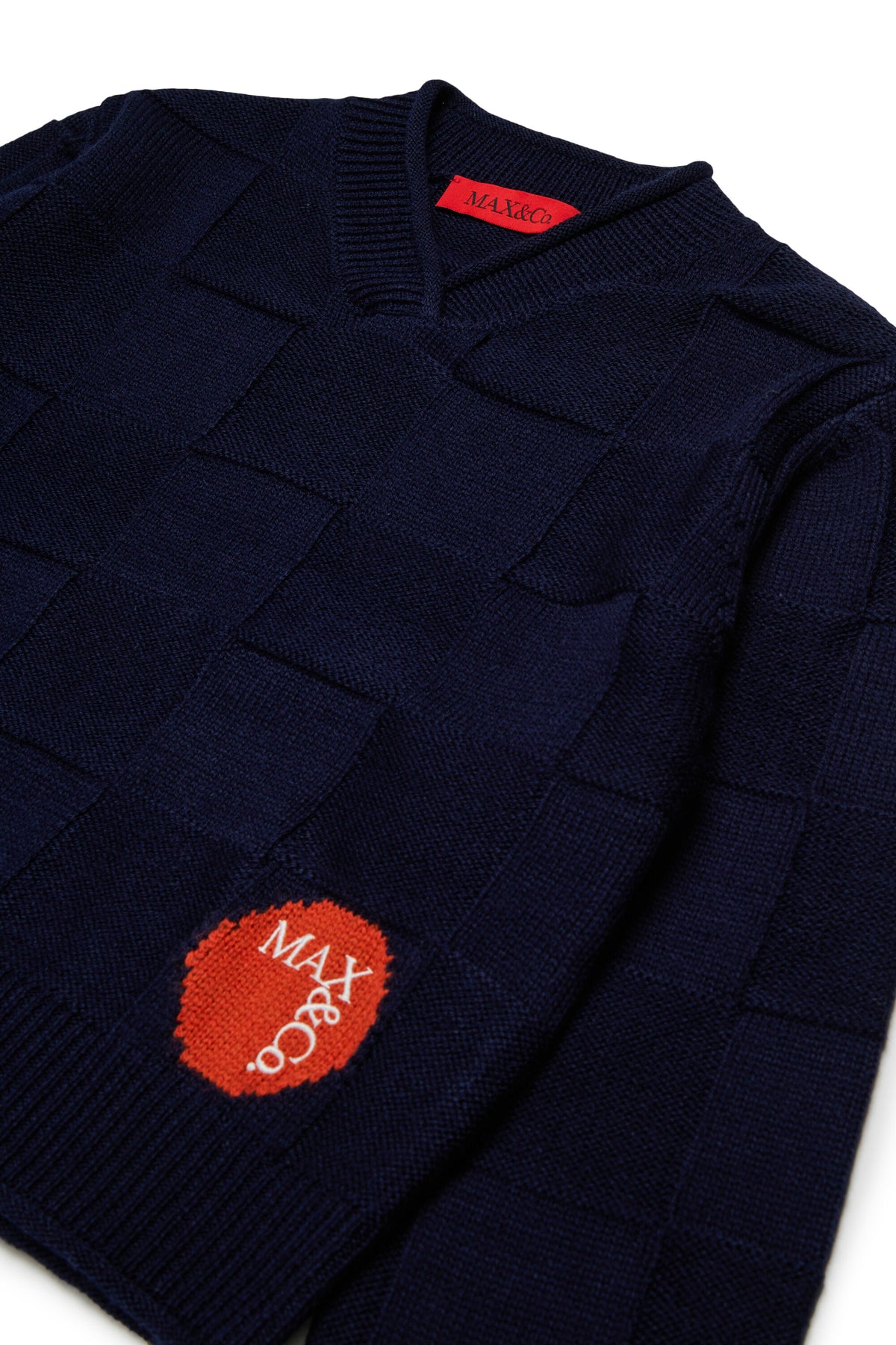 Pullover scollo a V con logo