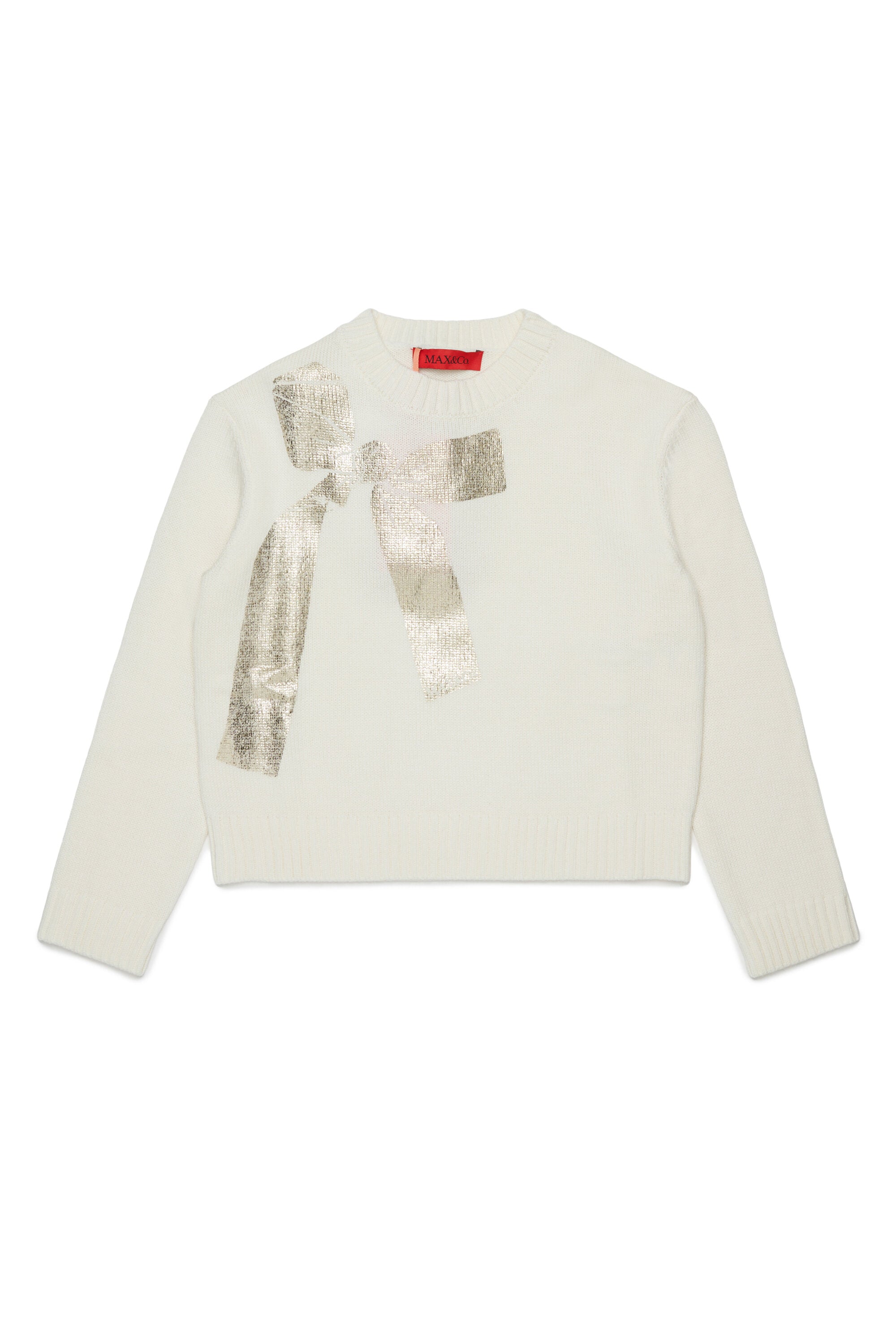Jersey de cuello redondo con estampado de lazo