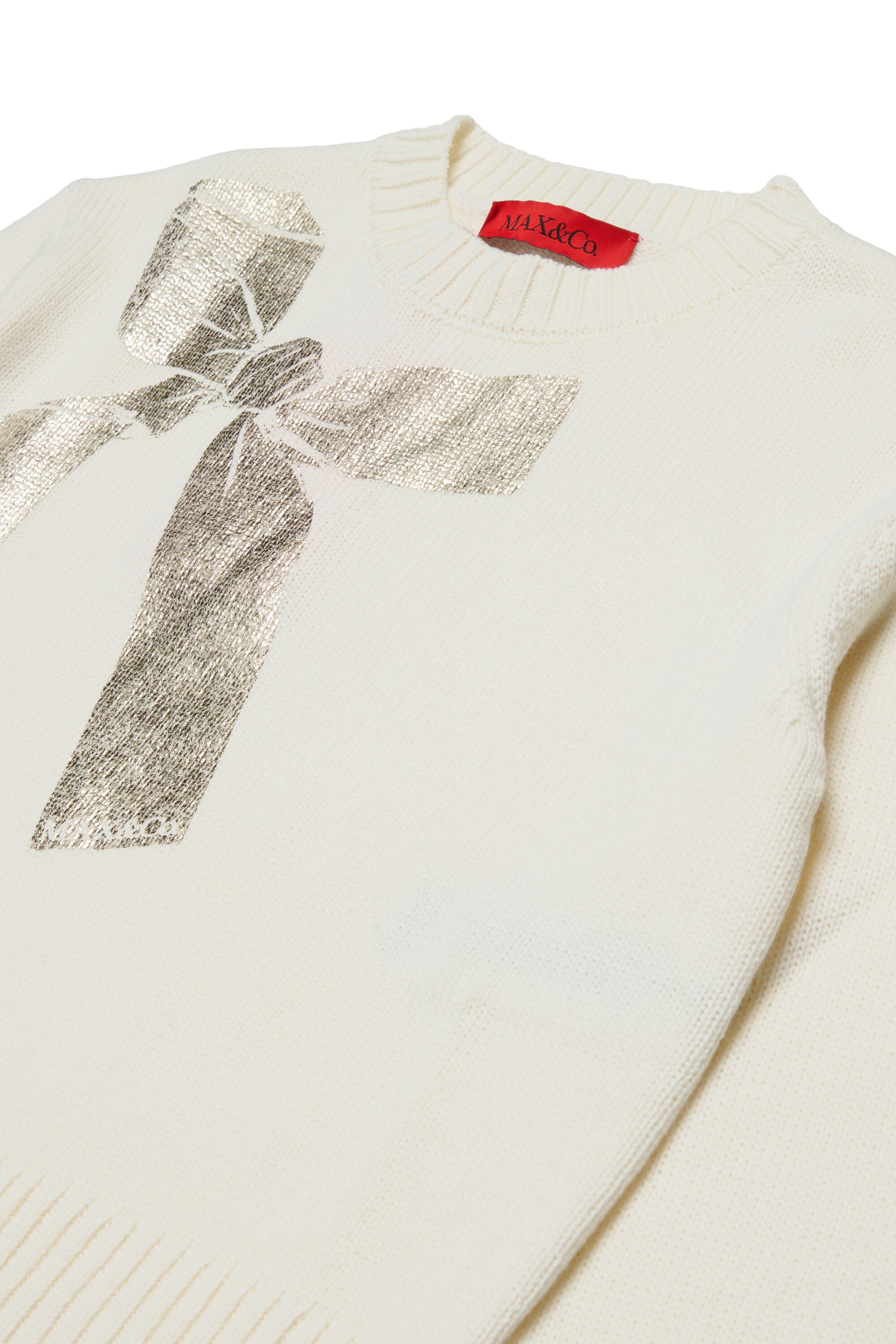 Jersey de cuello redondo con estampado de lazo