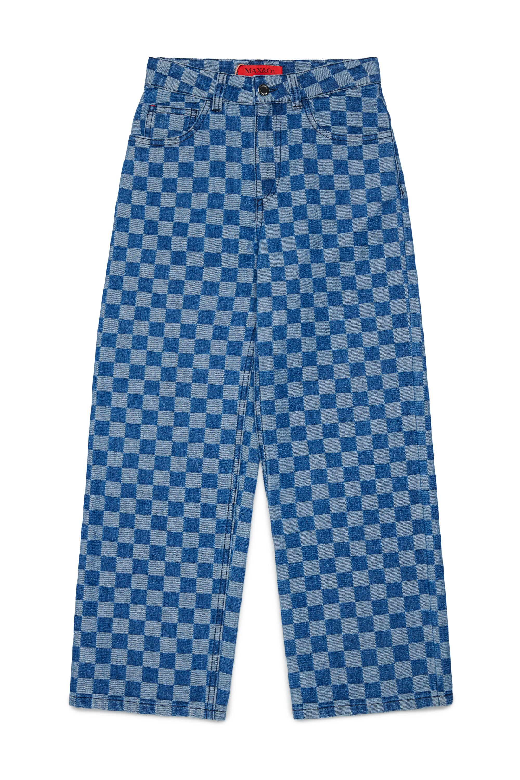 Regular Jeans mit Karomuster
