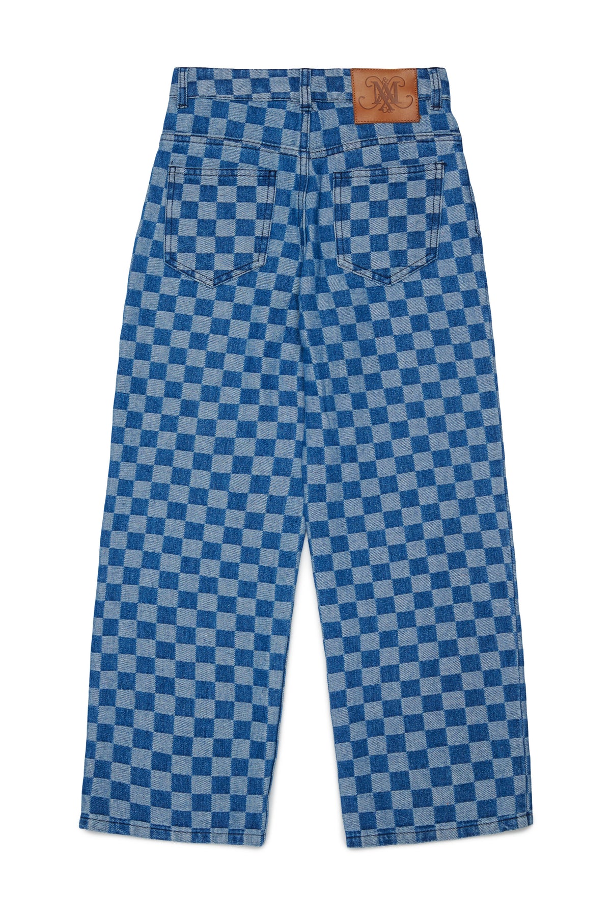 Jean regular à motif à carreaux