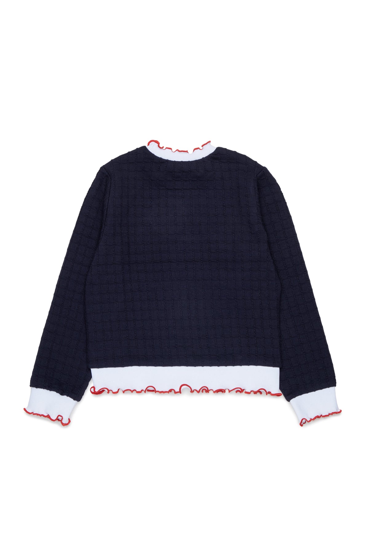 Wavy-edge jacquard sweatshirt with logo