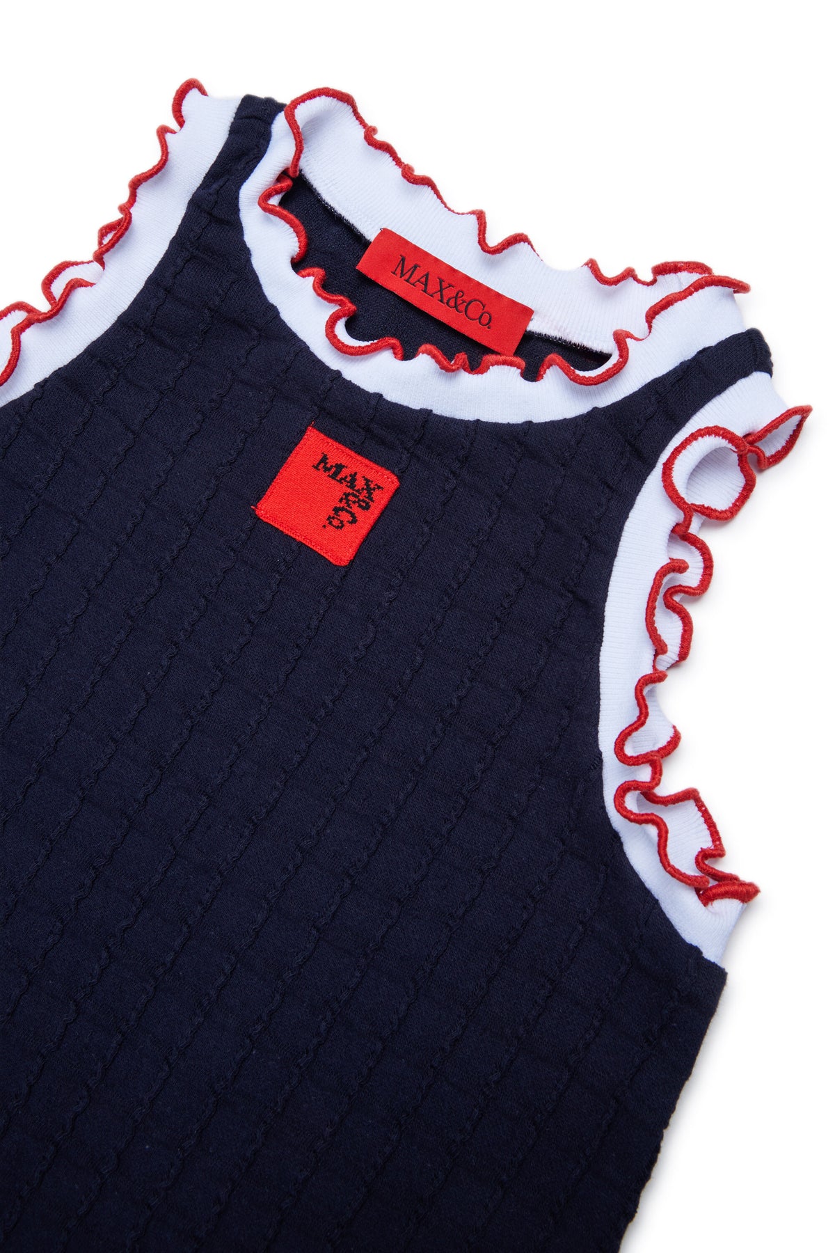 Ärmelloses T-Shirt mit Rüschen und Logo
