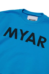 Felpa girocollo in tessuto deadstock con logo MYAR