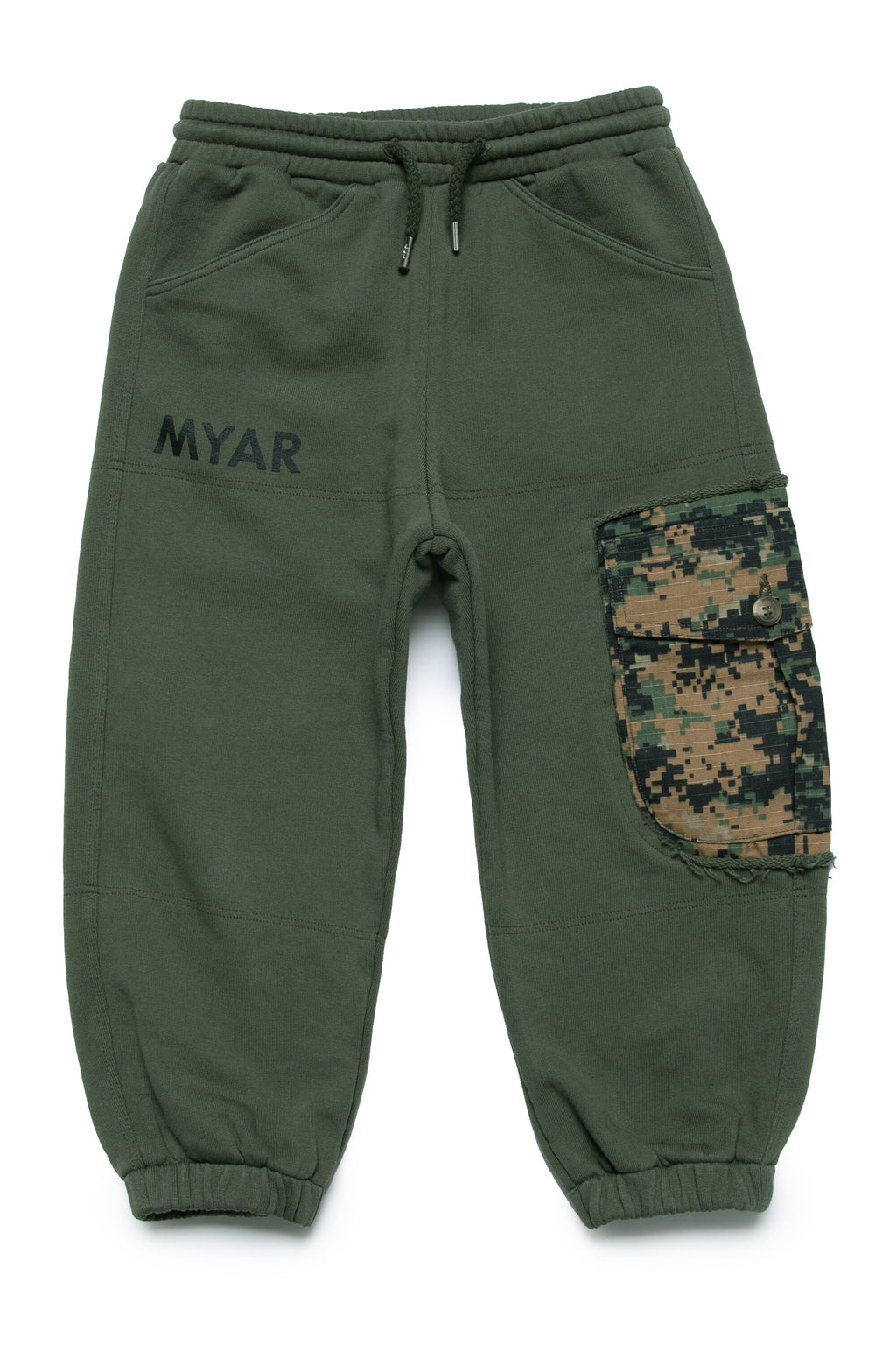 Deadstock fabric sweatpants with pocket application