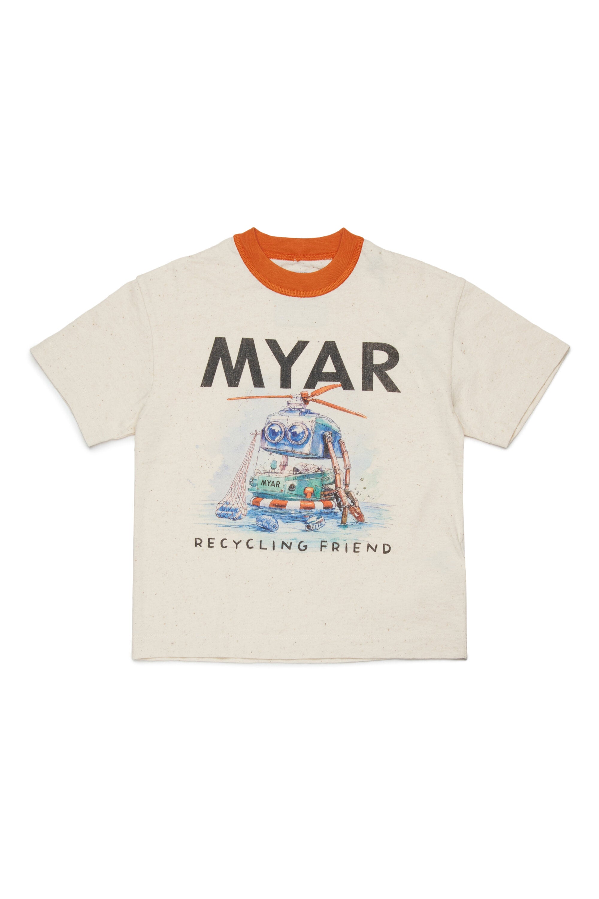 T-shirt stampa robot girocollo