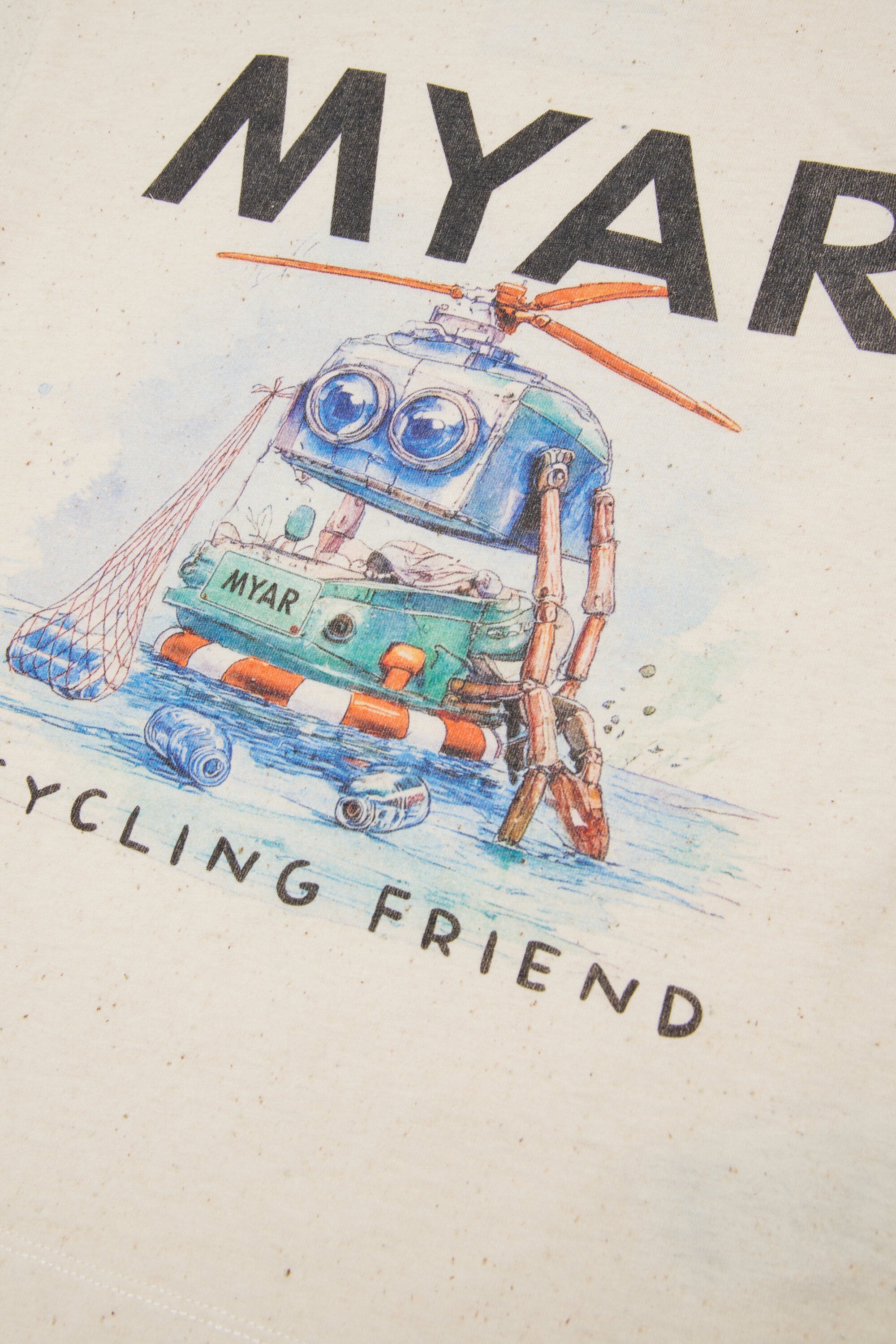 T-shirt avec imprimé robot col rond