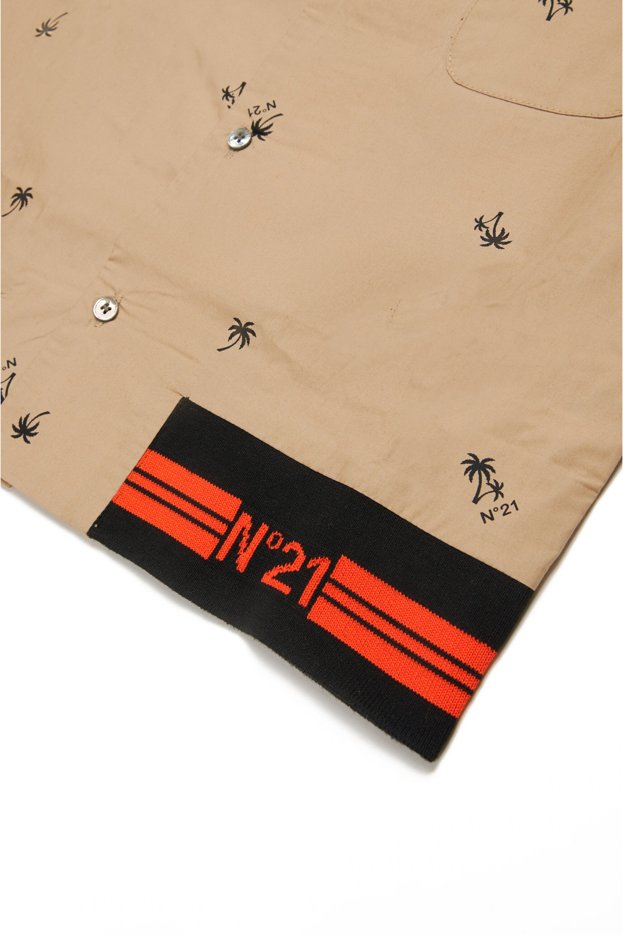 Camicia bowling in popeline allover Palms