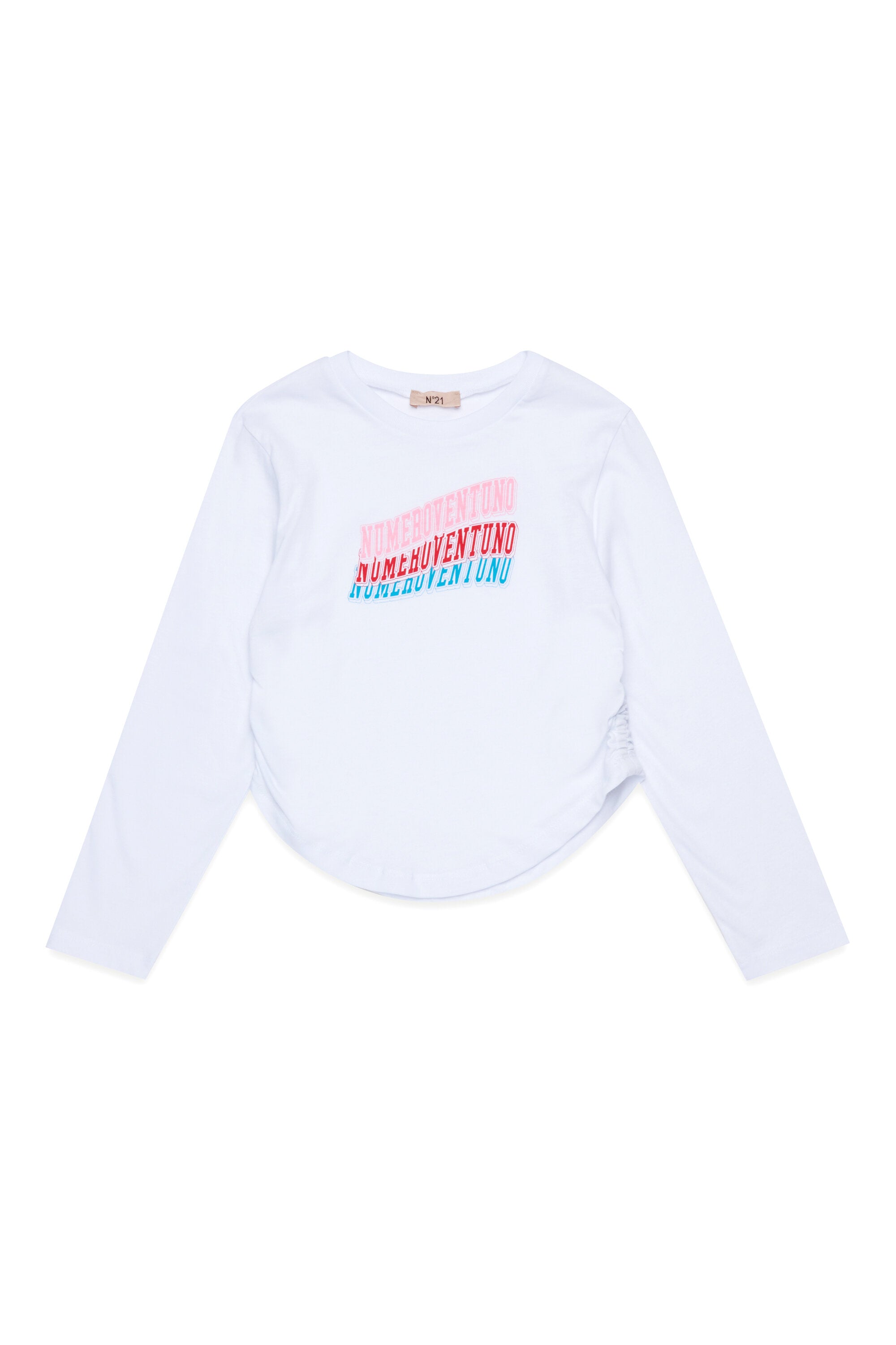 T-shirt manica lunga in jersey con grafica multicolore