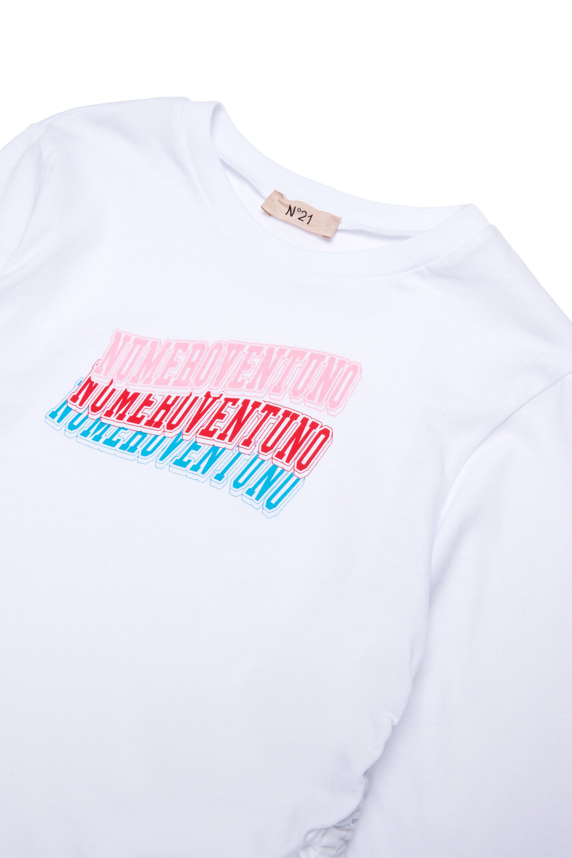 T-shirt manica lunga in jersey con grafica multicolore