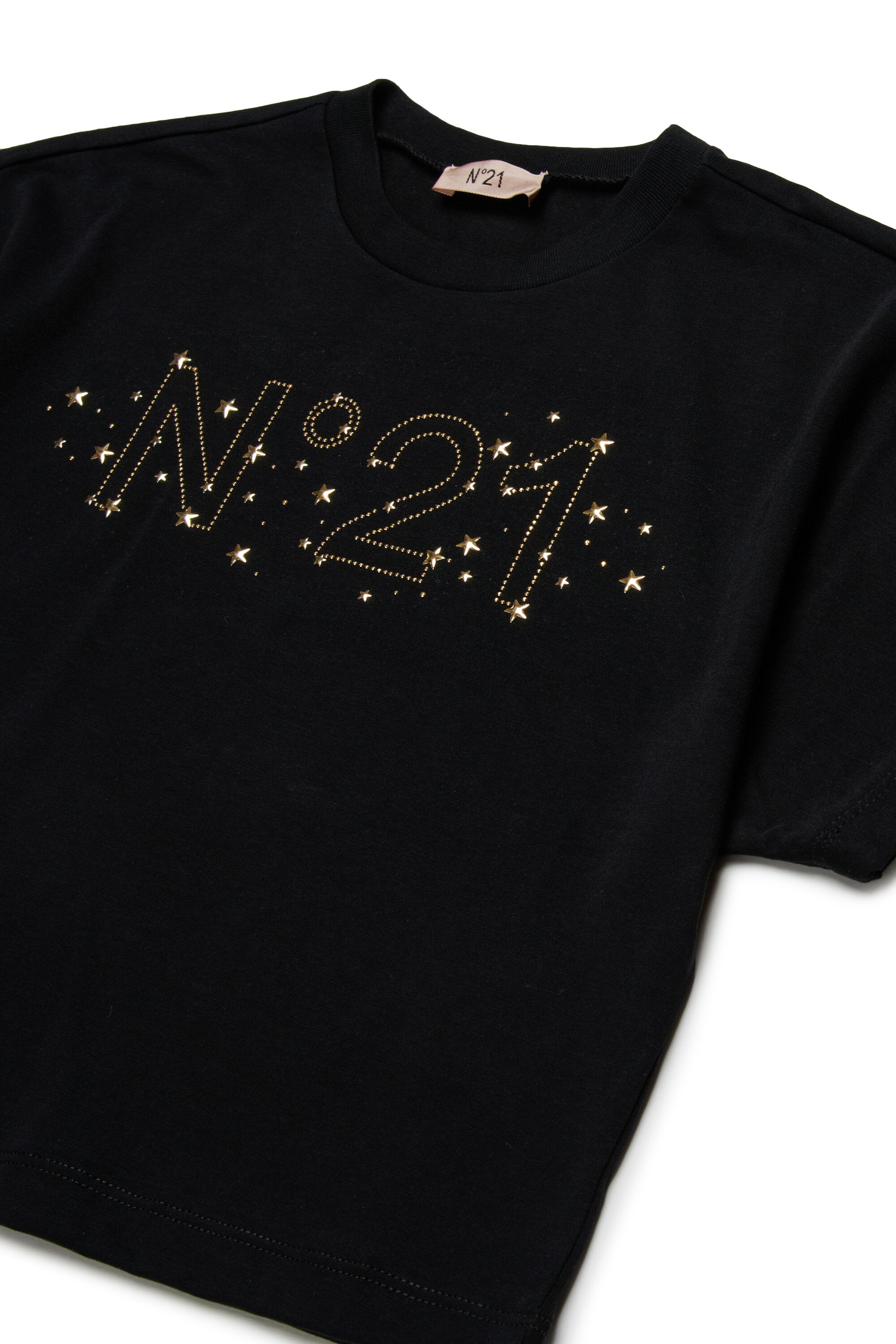 T-shirt in jersey di cotone con logo hotfix