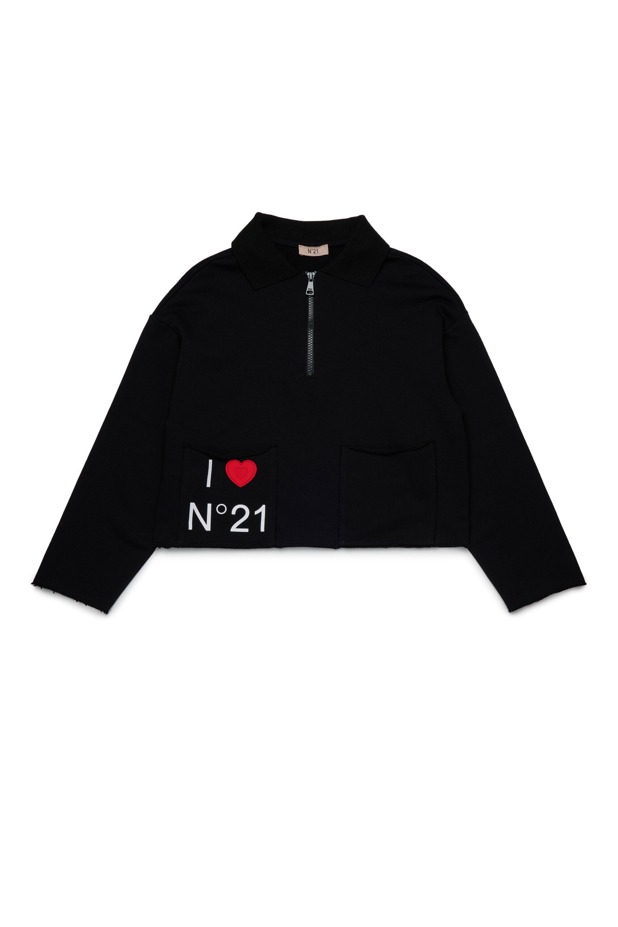 Sweatshirt with zip with print I Love N°21