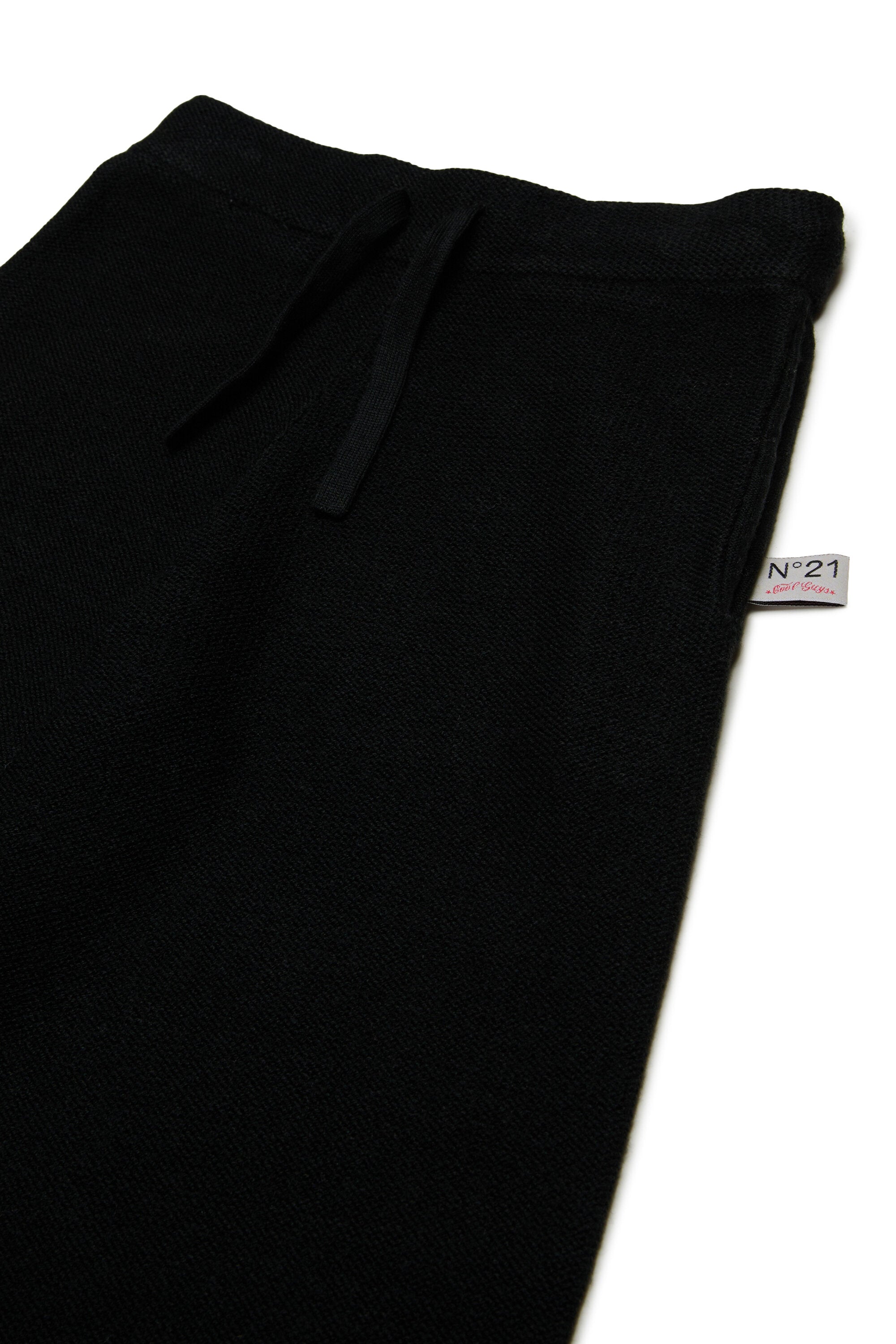 Pantaloni wide leg in misto lana