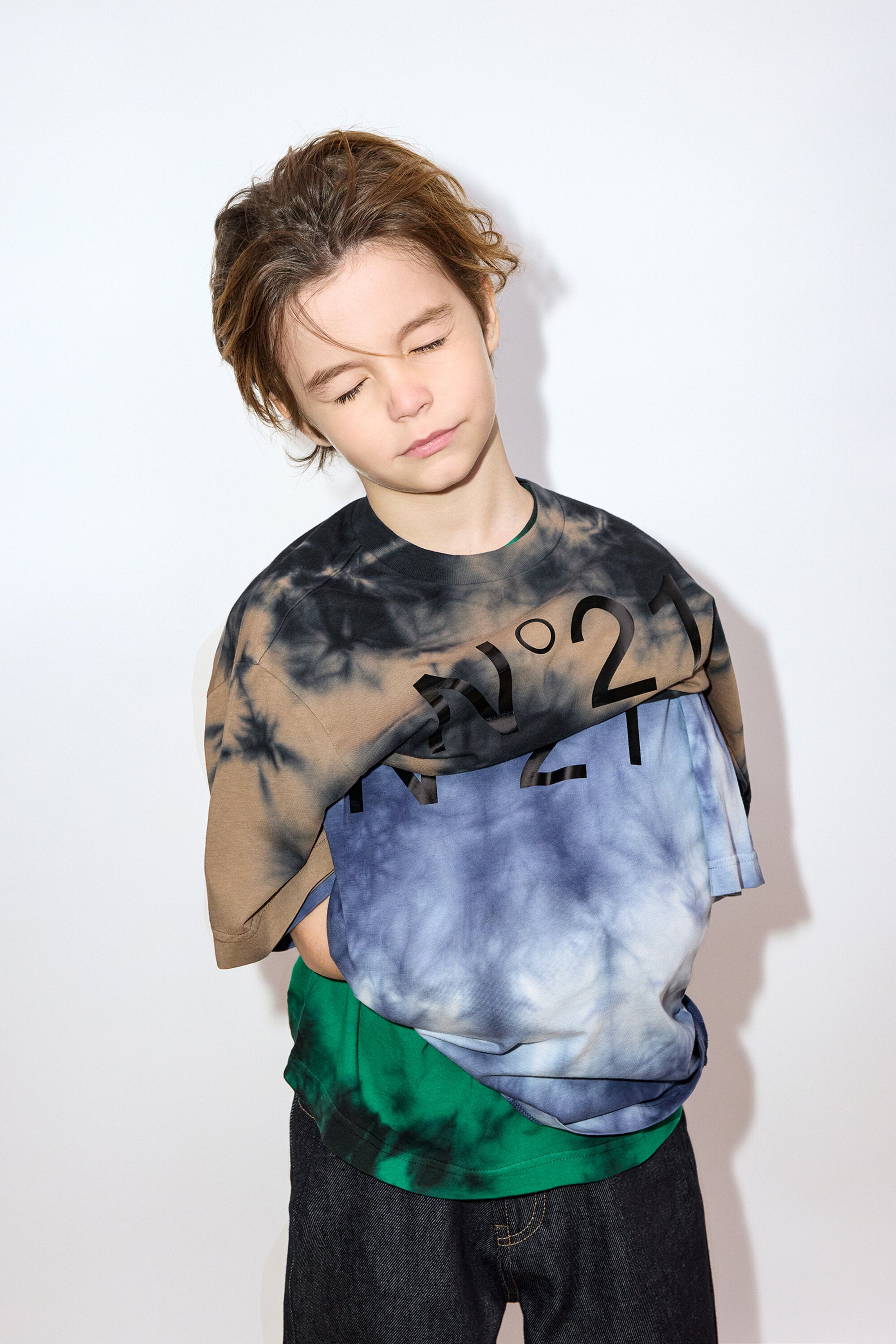 T-shirt en jersey tie-dye avec logo