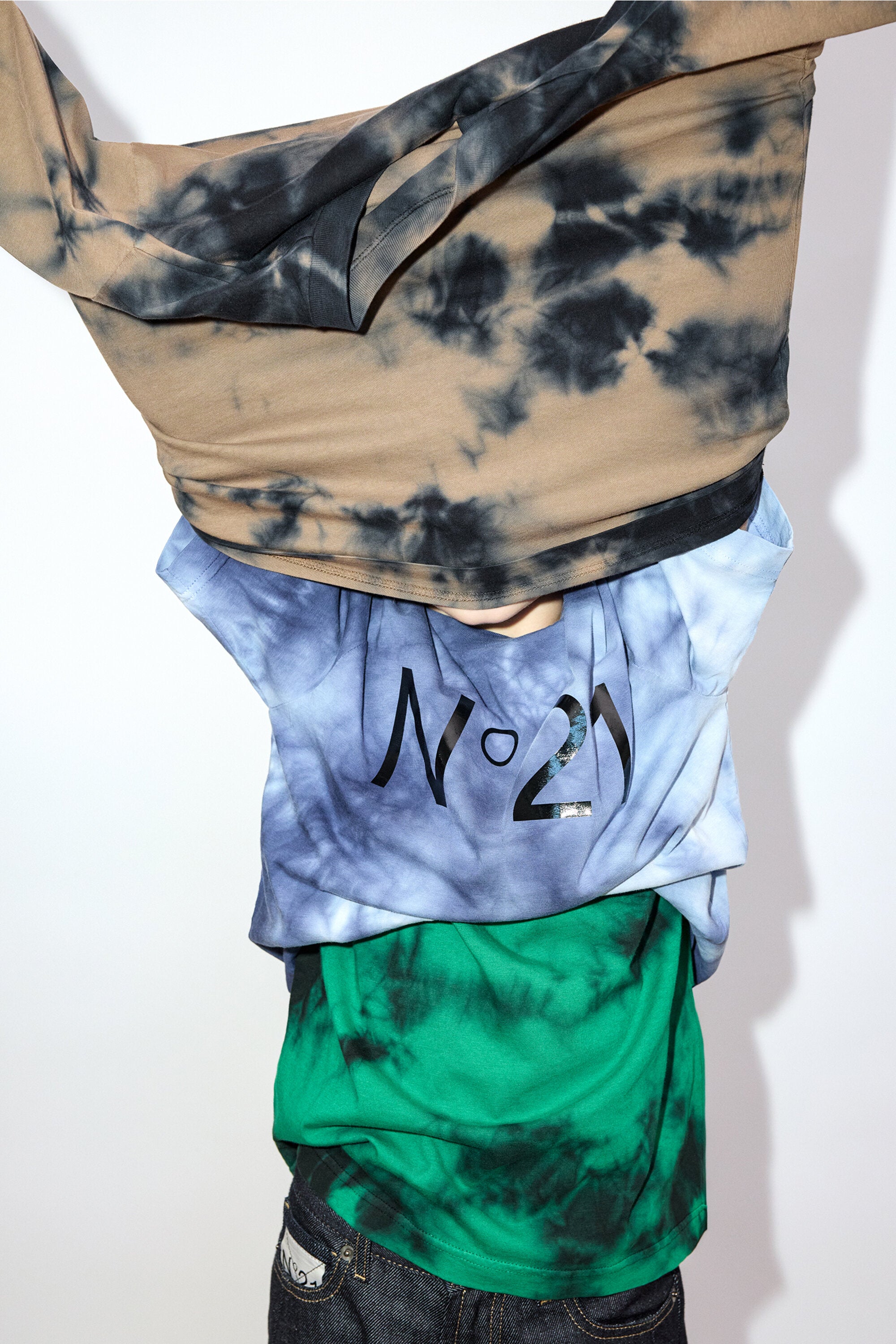 T-shirt en jersey tie-dye avec logo