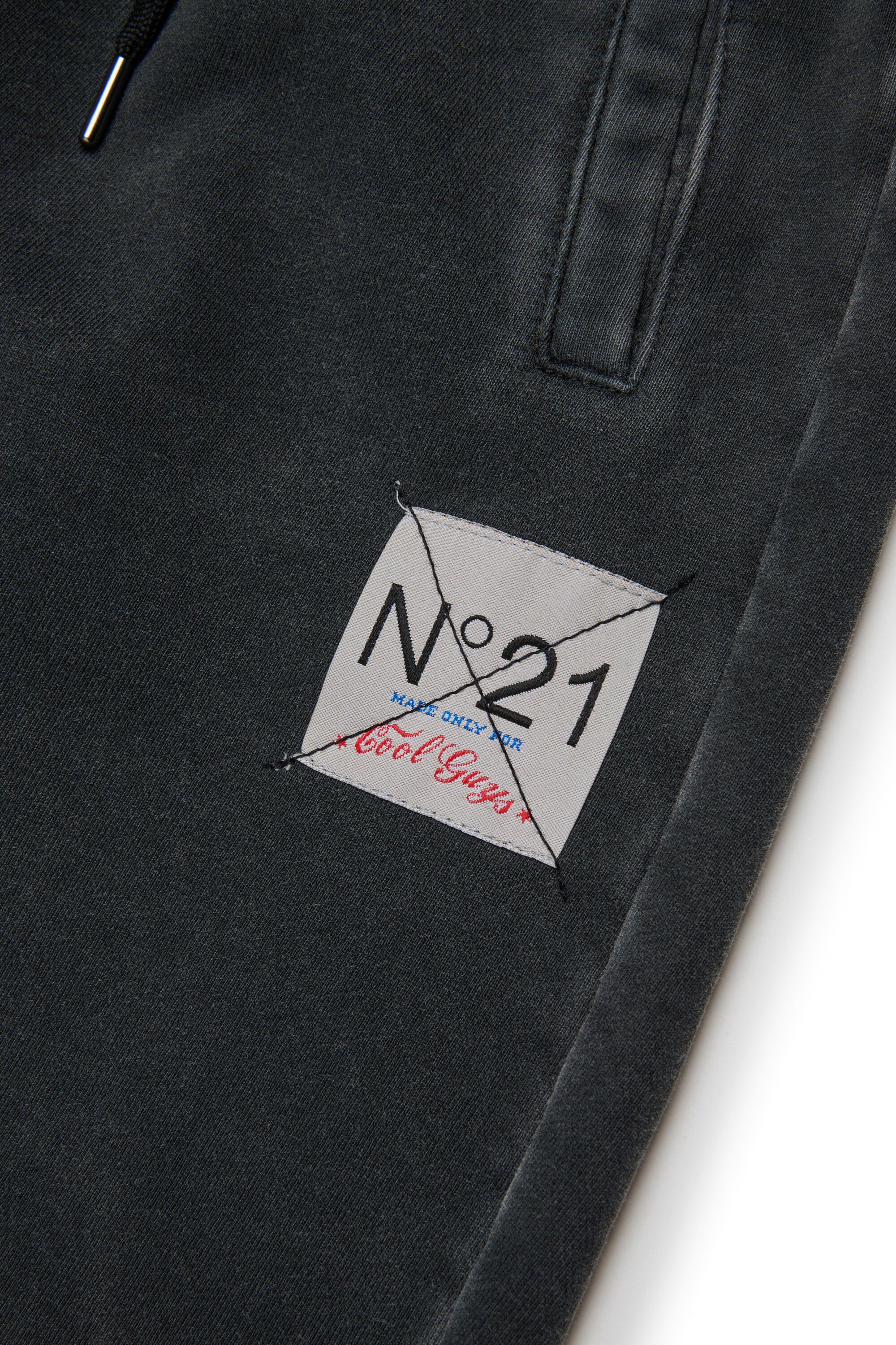 Worn-effect fleece jogger pants