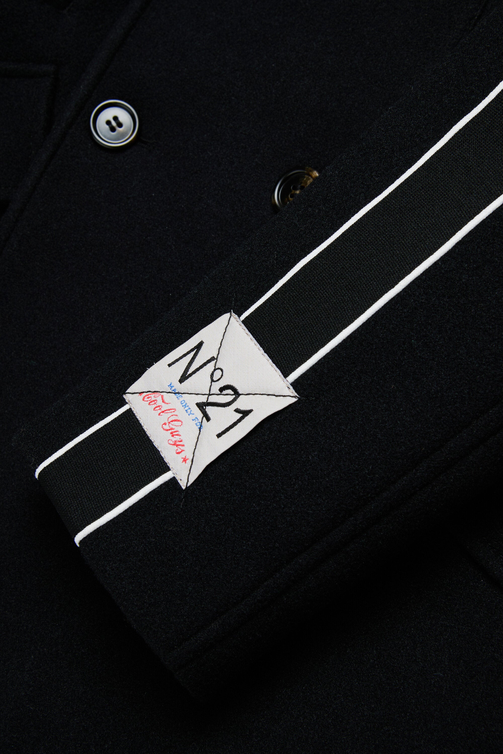 Long double-breasted peacoat coat