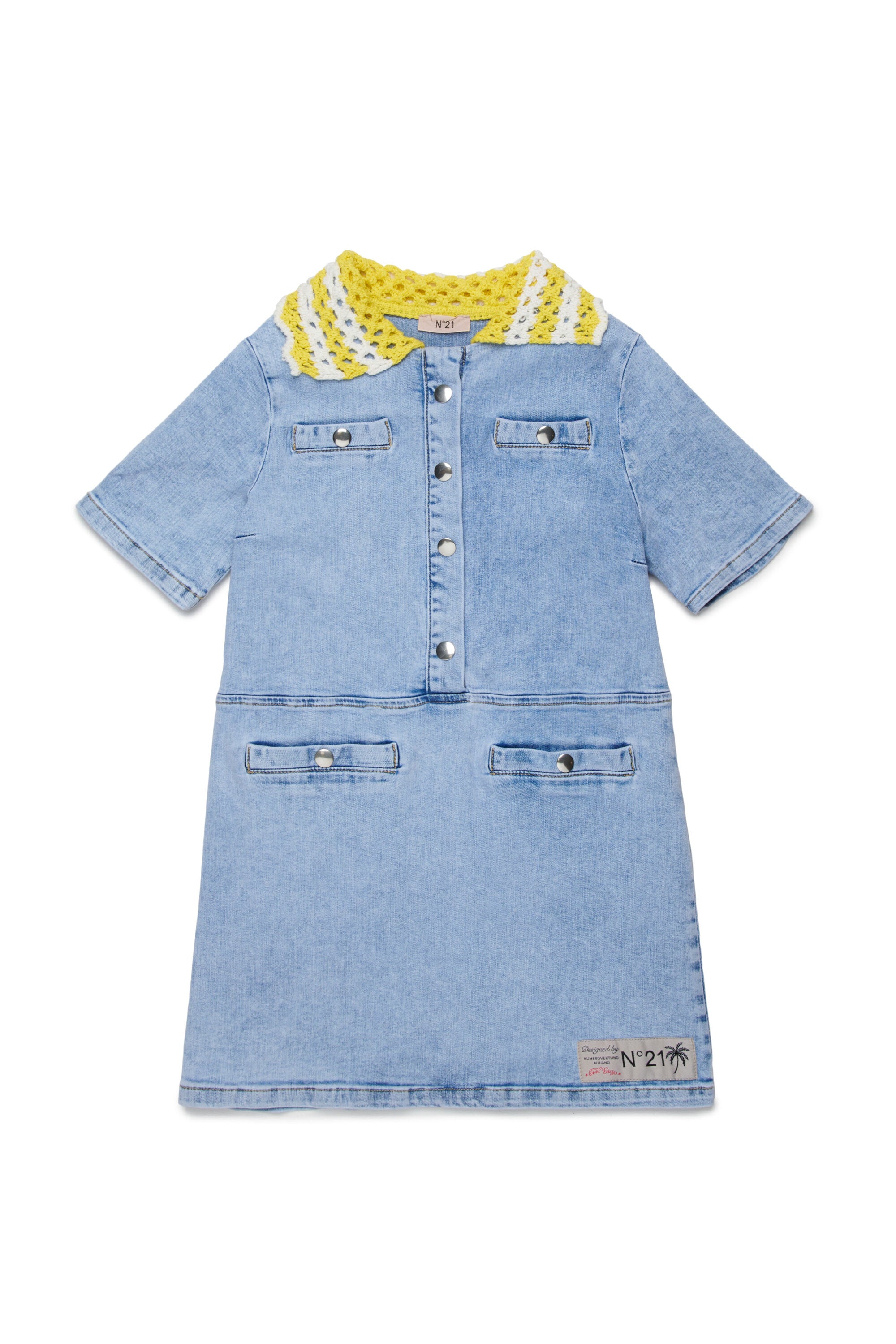 Abito con colletto lavorato a maglia