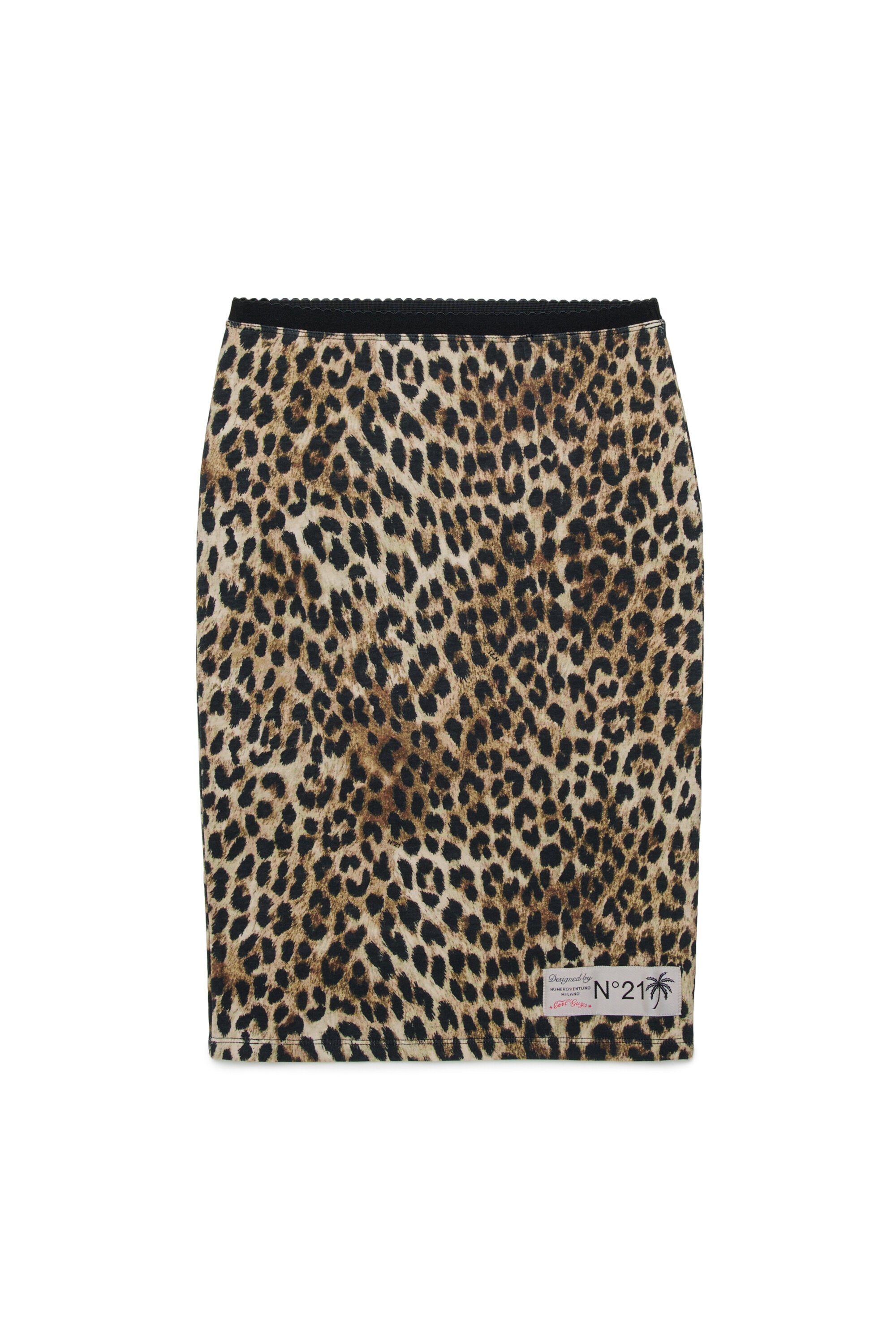 Jupe à demi-longueur à motif animalier avec logo