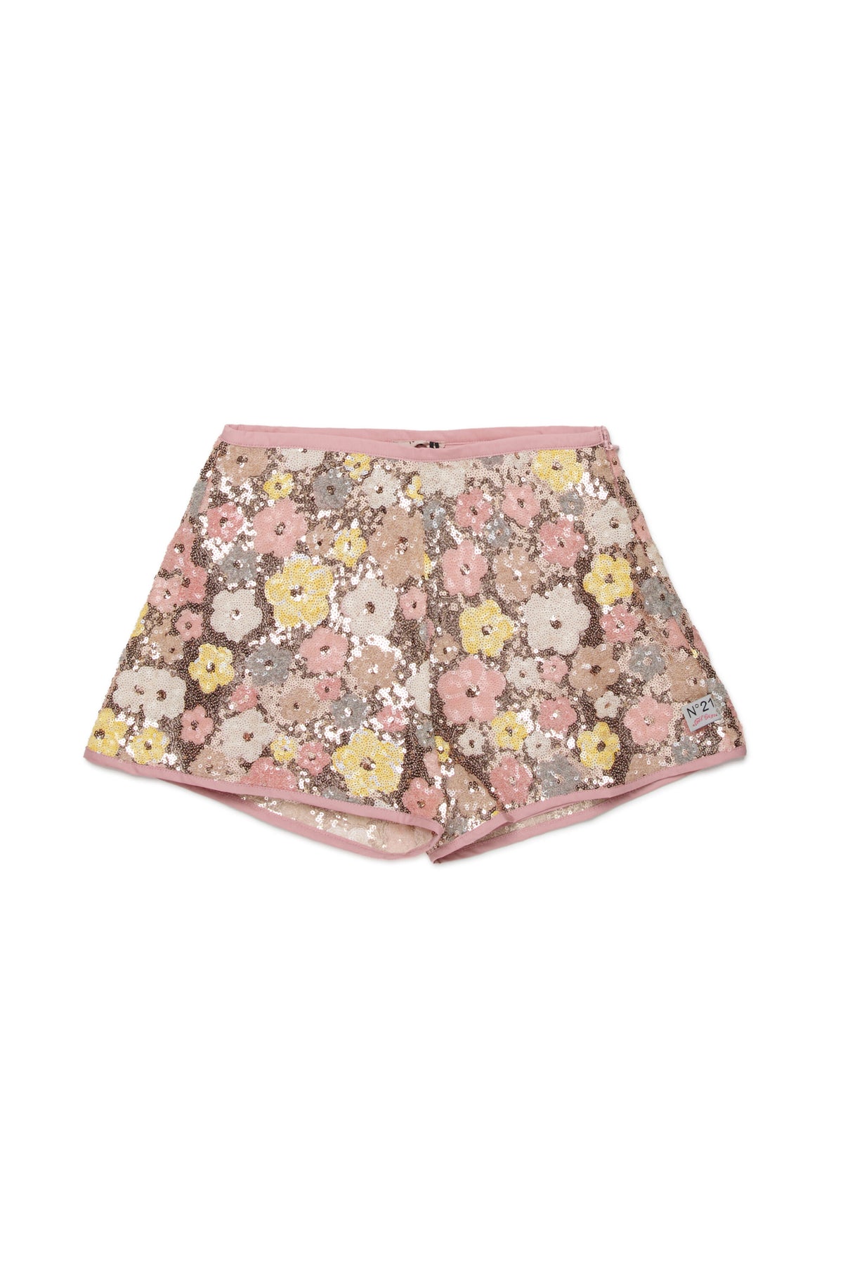 Short à motif fleuri avec logo