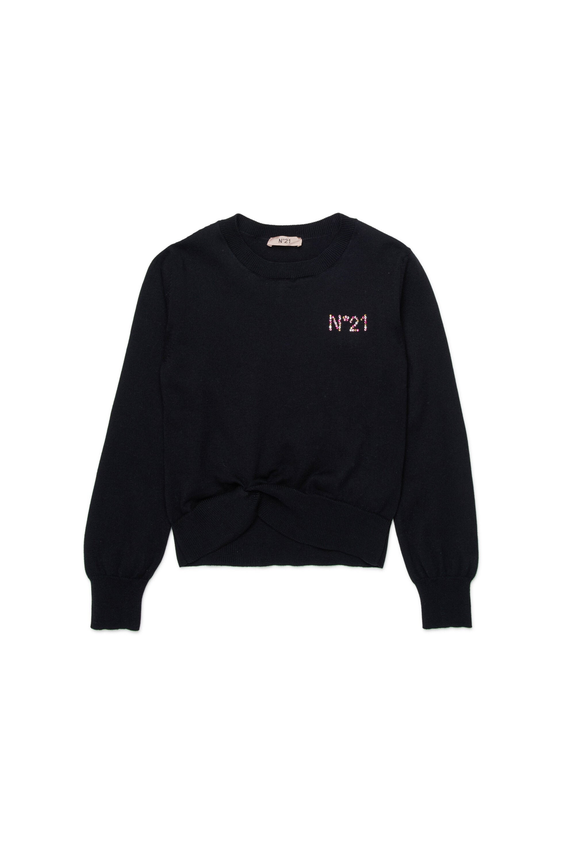 Pullover girocollo con logo