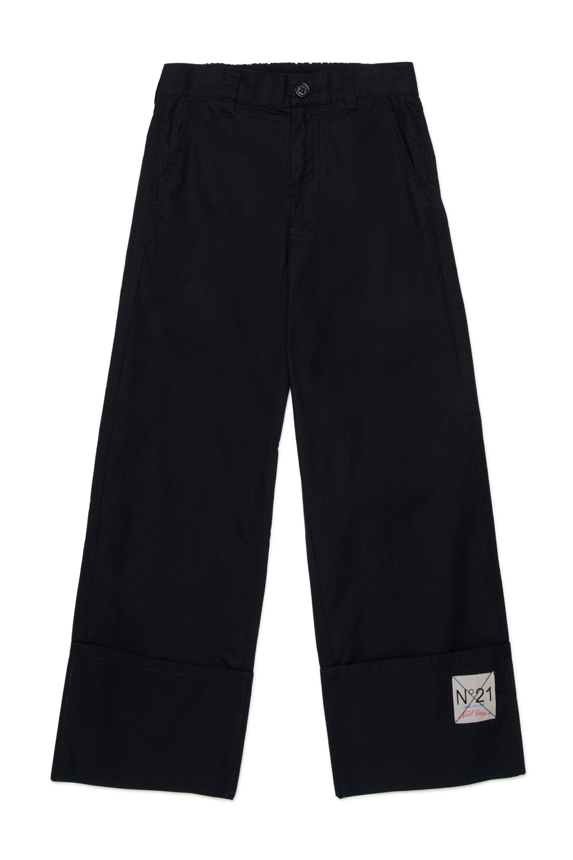 Pantaloni con logo e risvolto