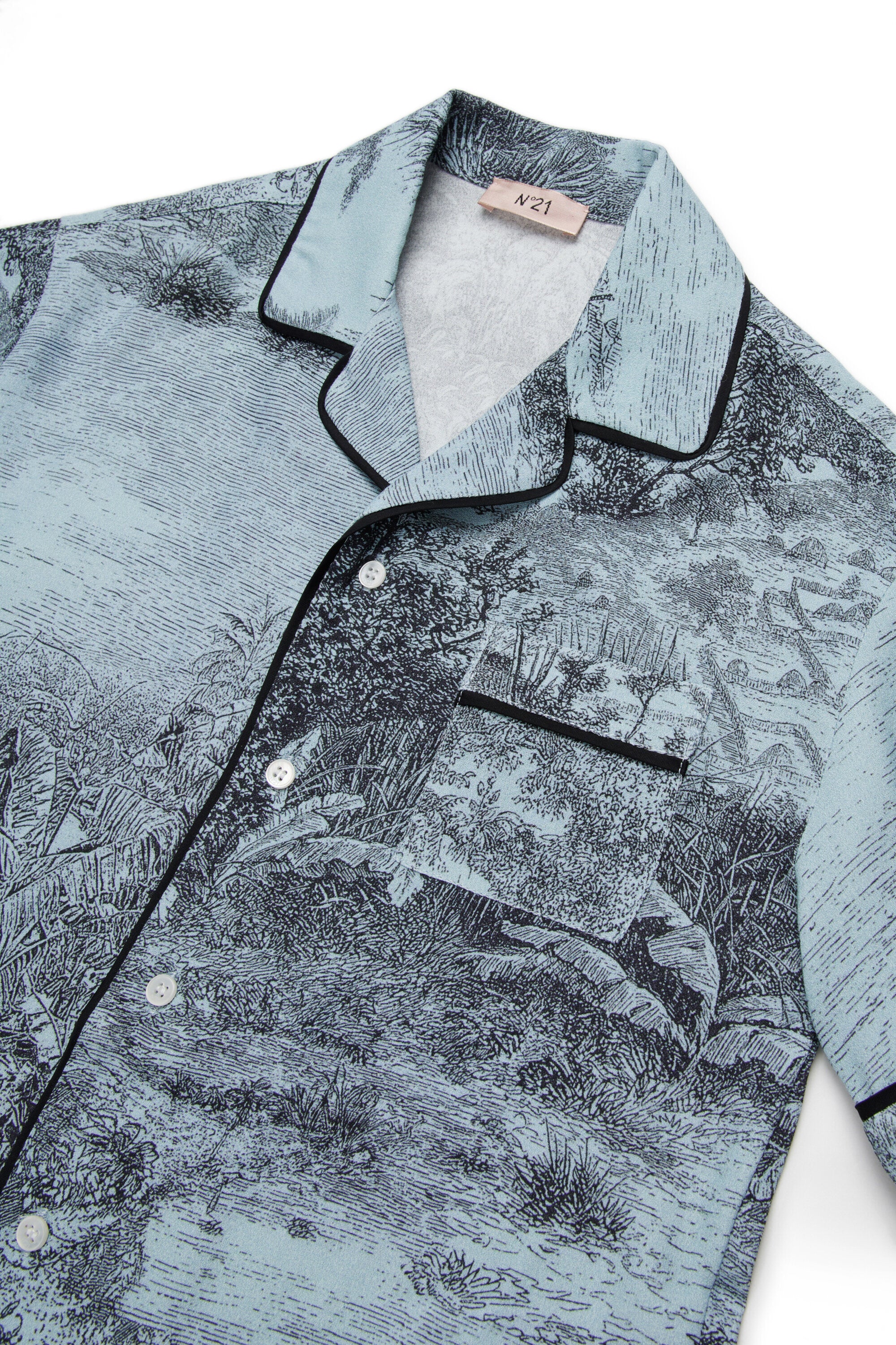 Camicia maniche corte con stampa allover