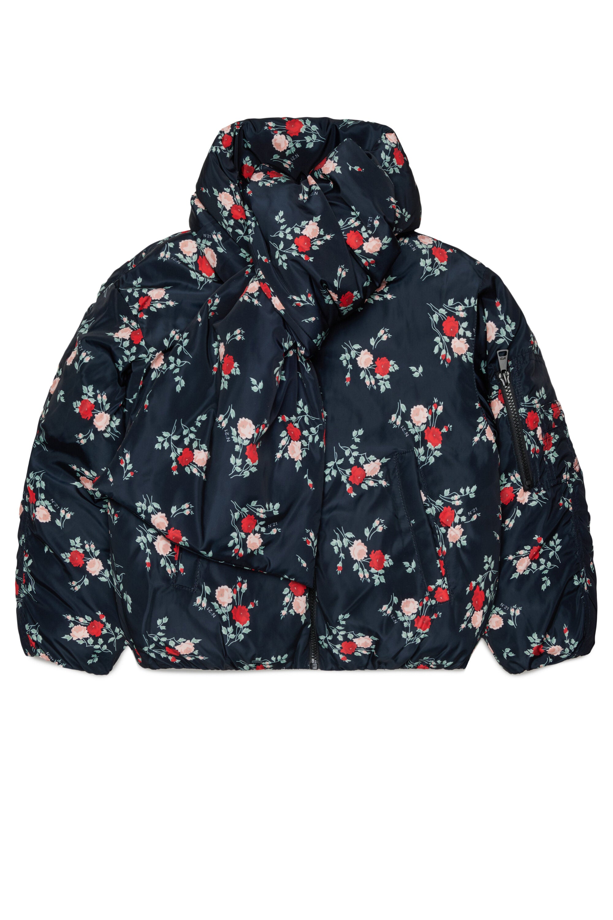 Veste matelassée à motif fleuri