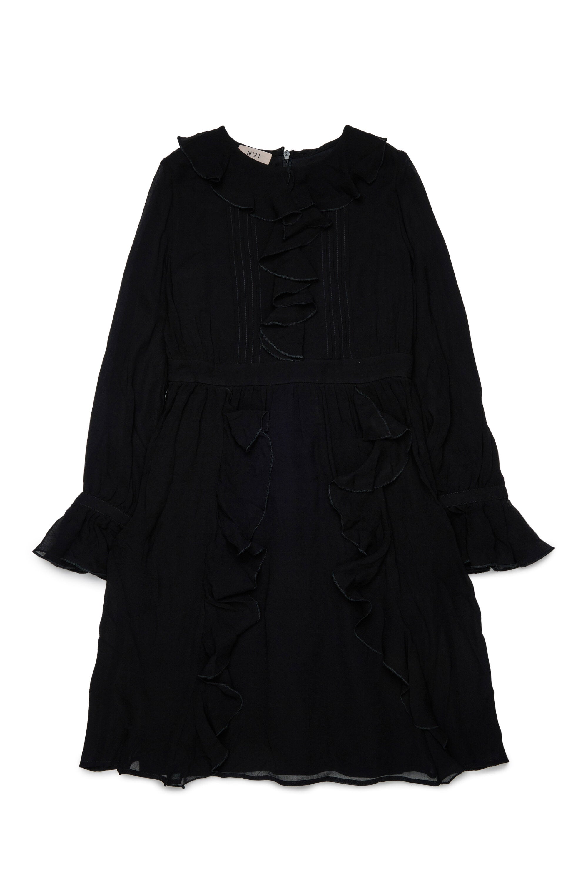 Kleid mit Volants und langen Ärmeln