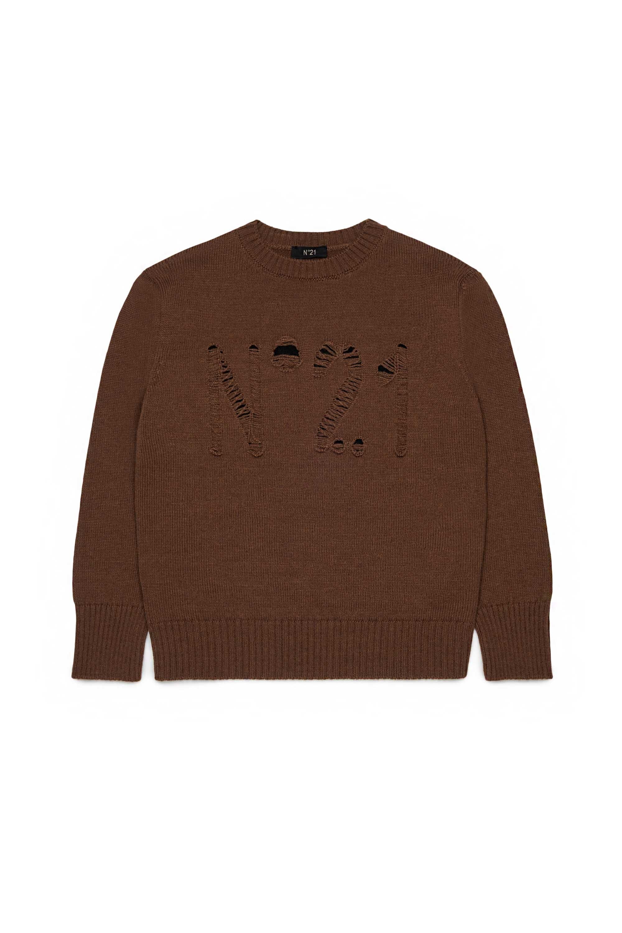 Rundhals-Pullover mit Logo