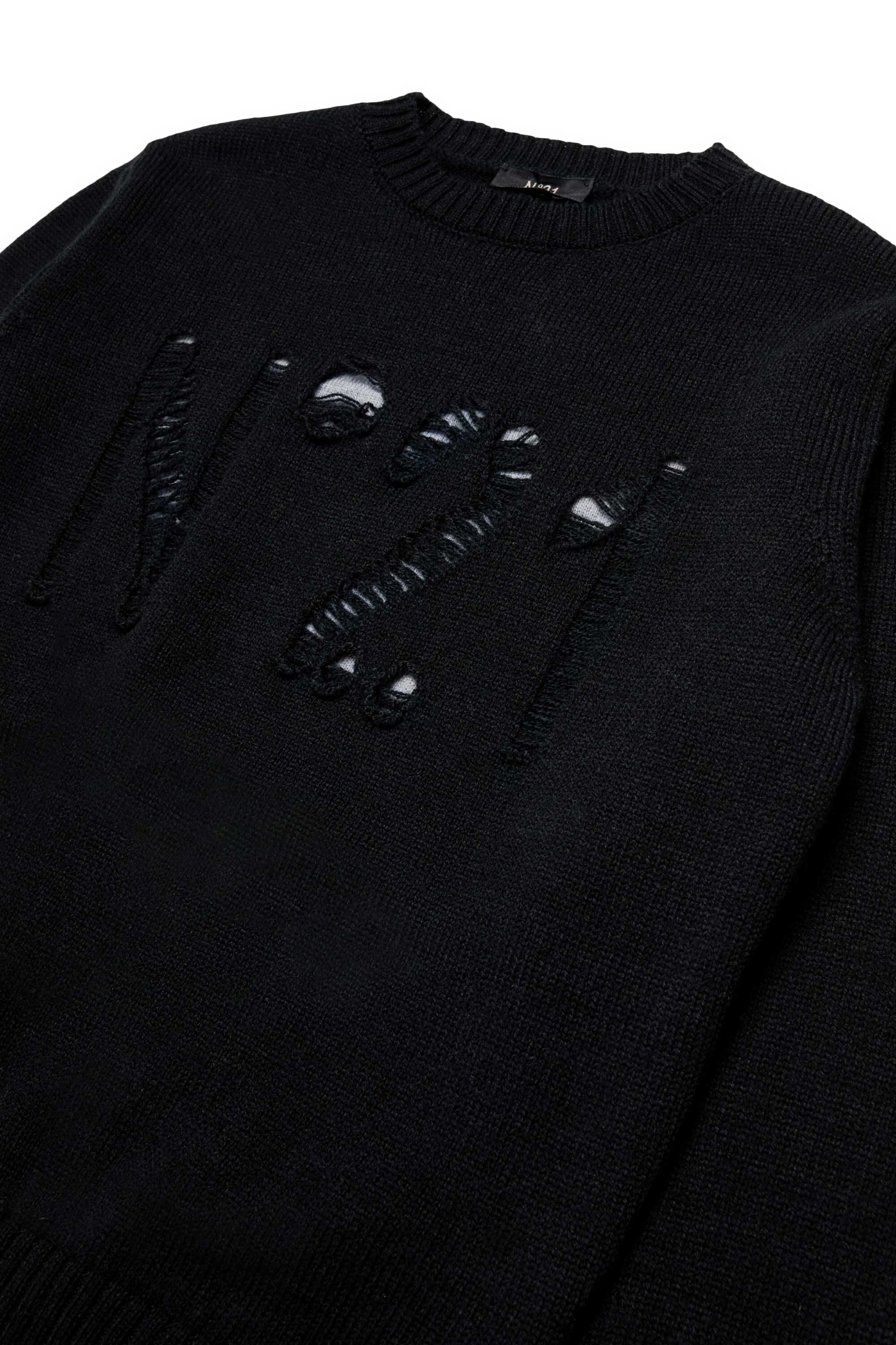 Rundhals-Pullover mit Logo