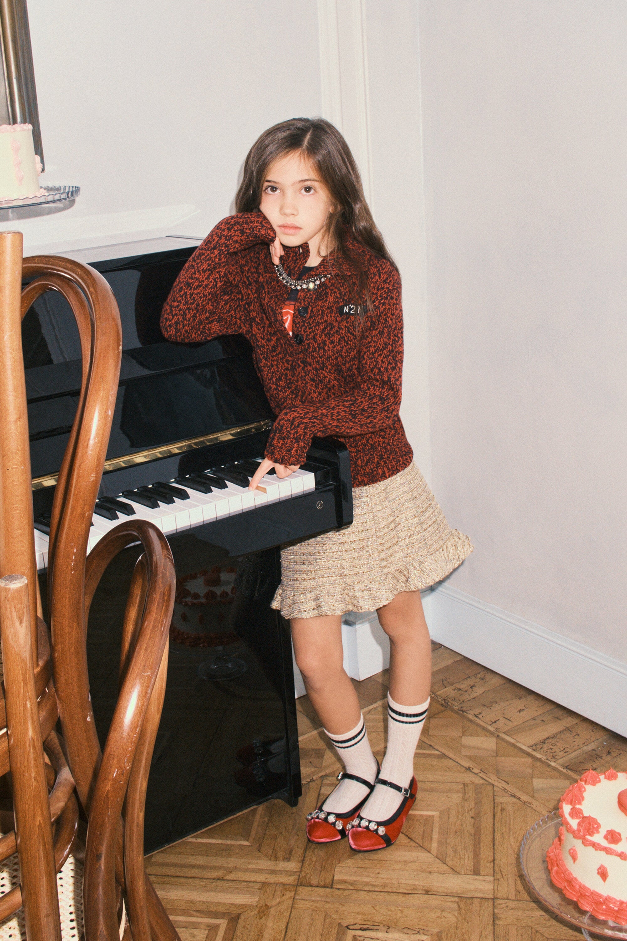 Wool blend pullover with logo