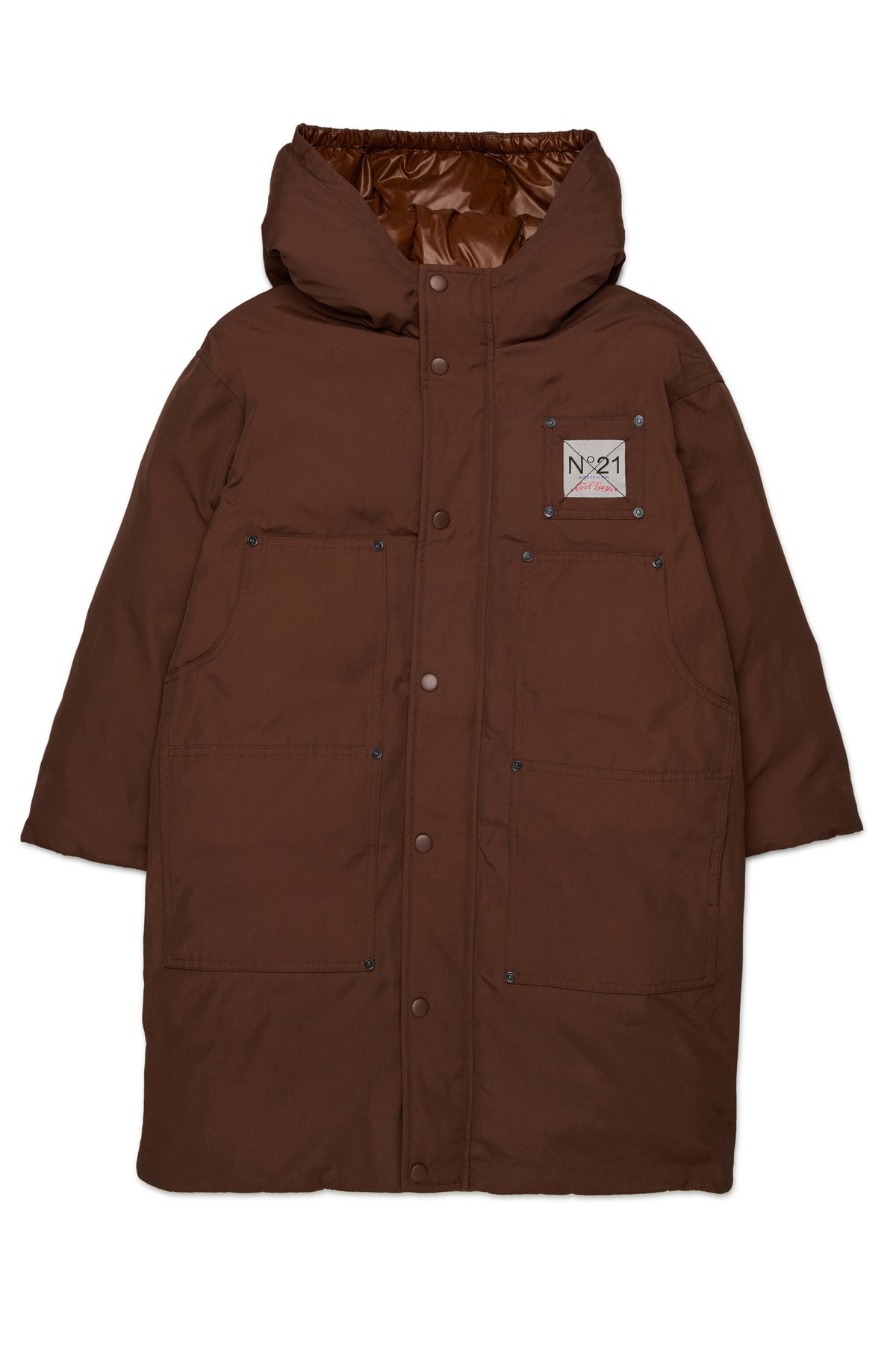 Gefütterte Jacke mit aufgedrucktem Logo
