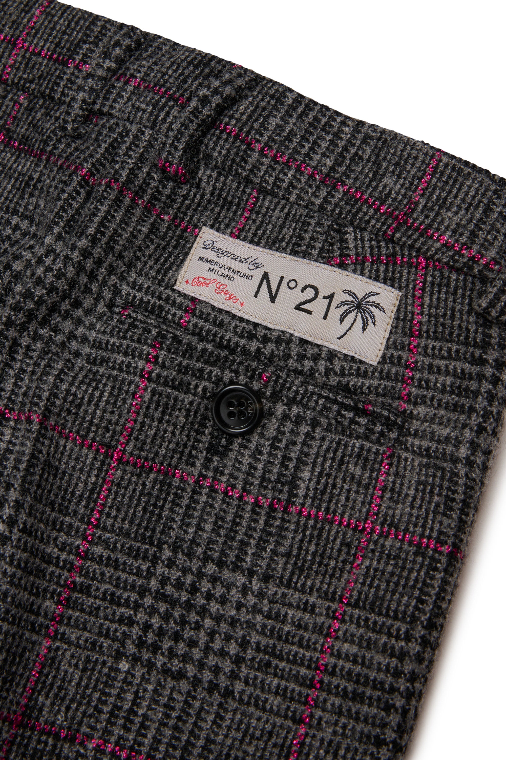 Pantalones formales con estampado de cuadros