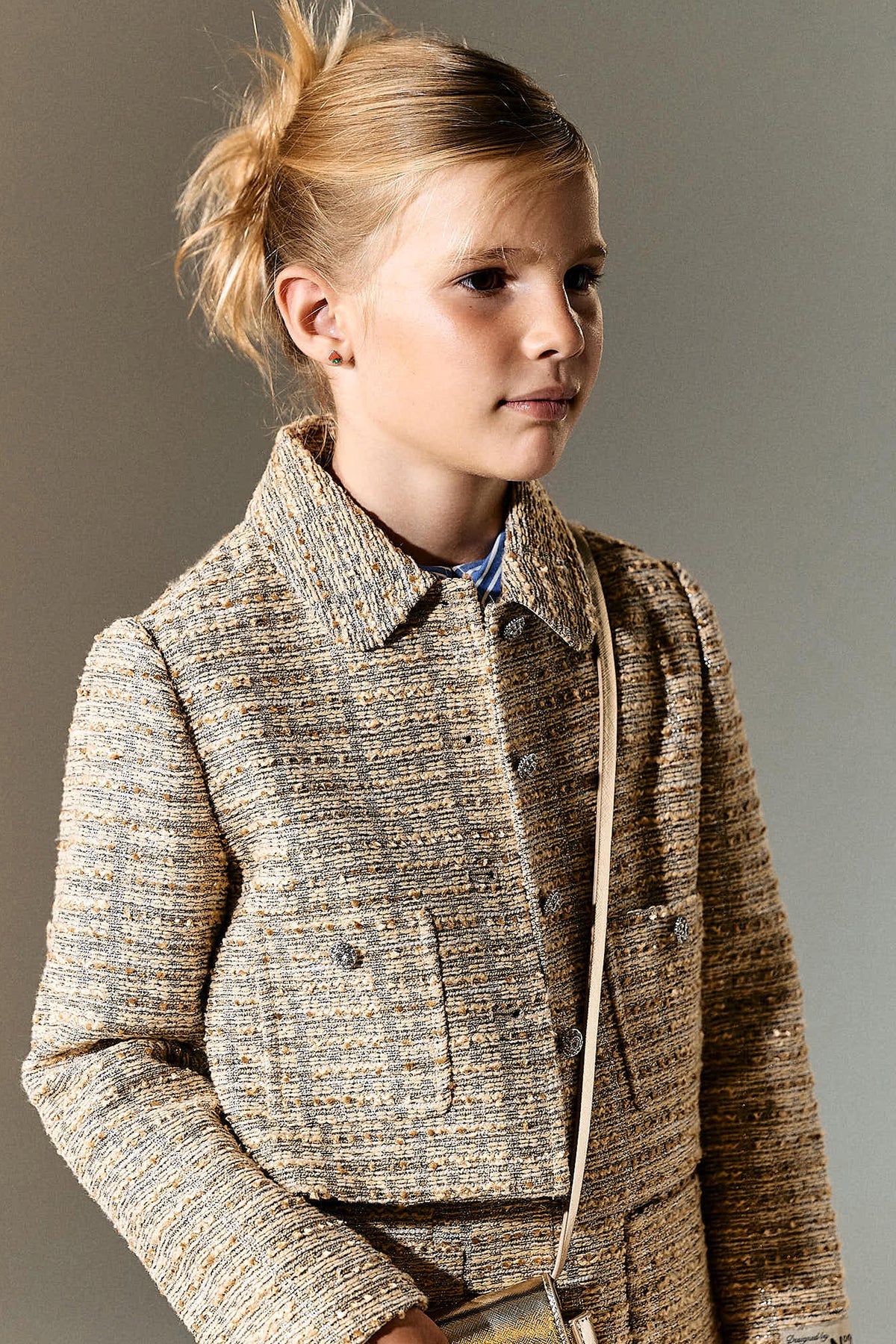 Chaqueta de tejido con logo estampado