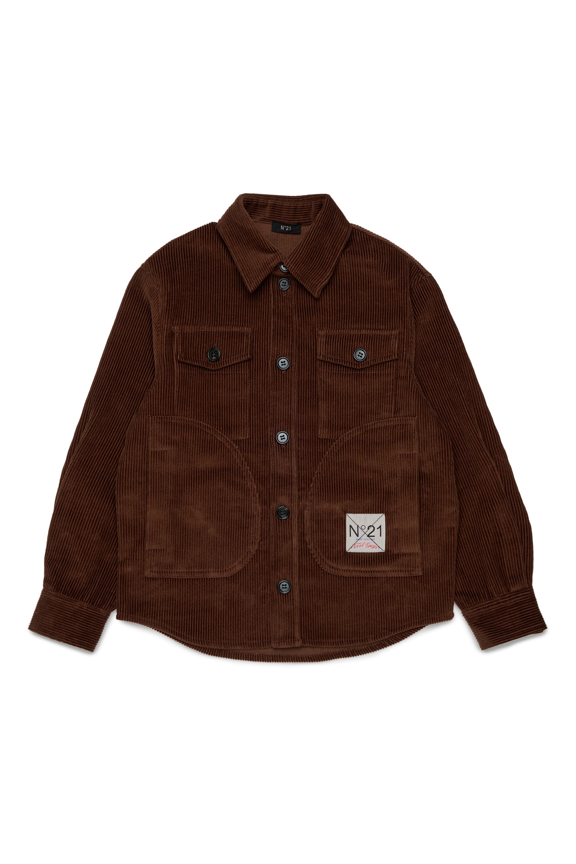 Camicia in velluto con logo
