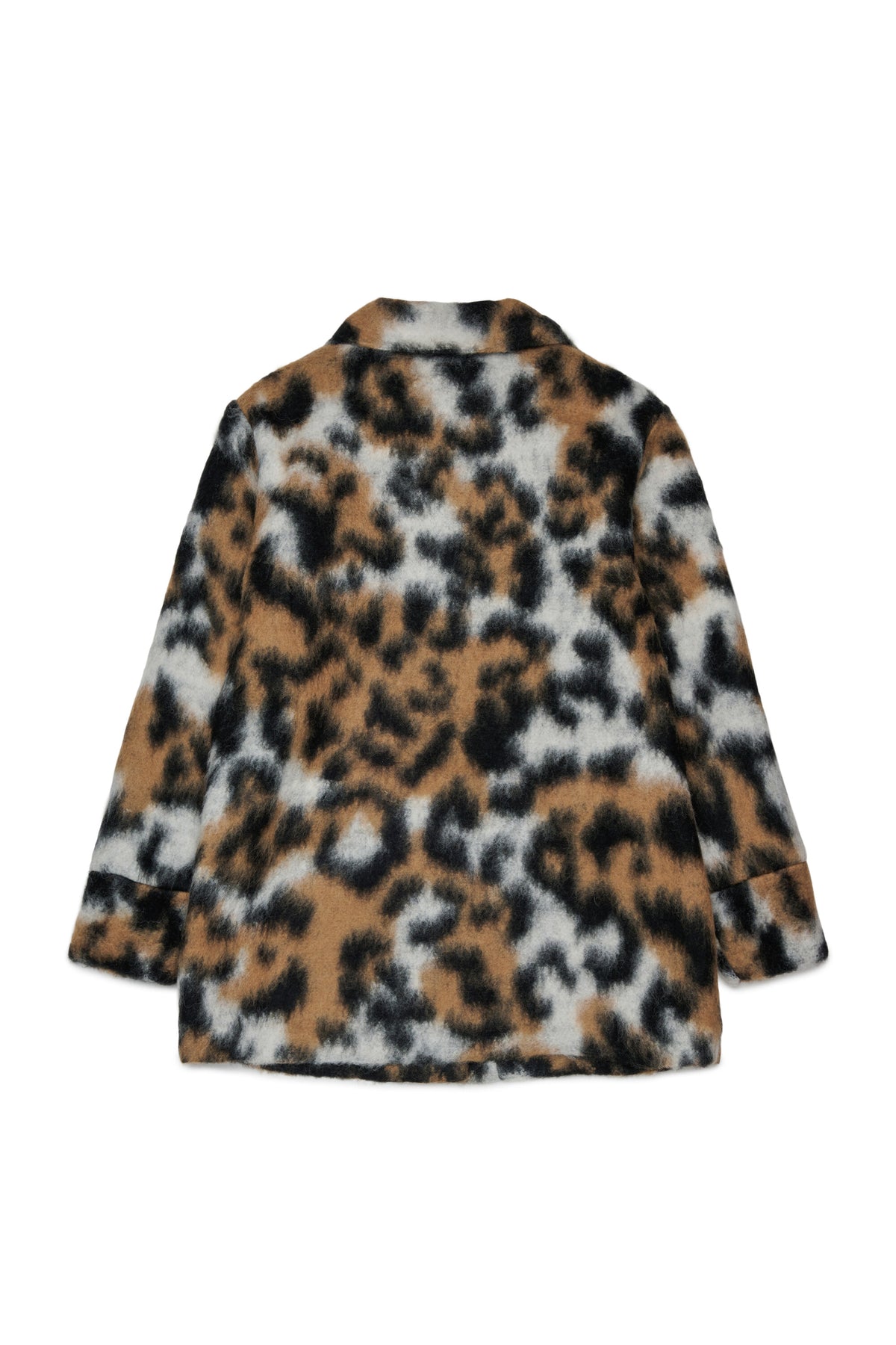 Animal print faux fur coat