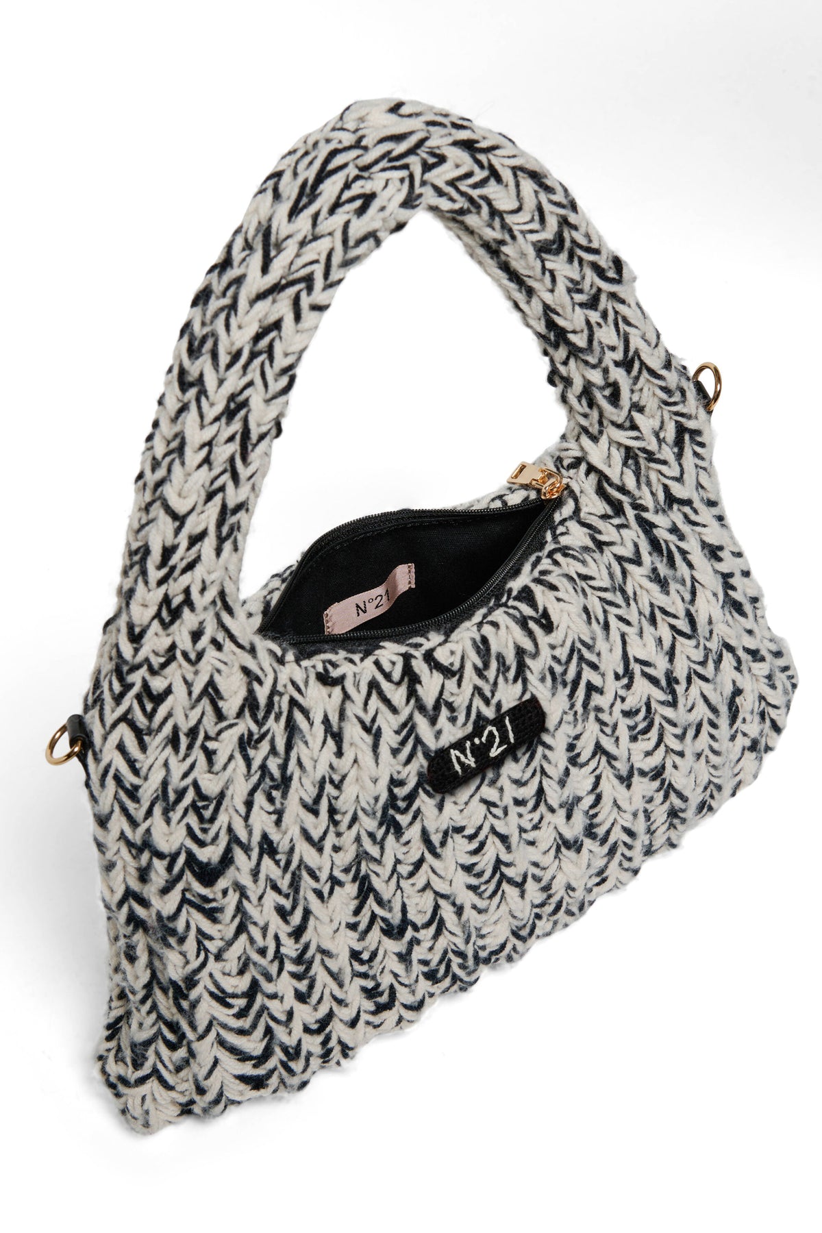 Knitted cross-body bag
