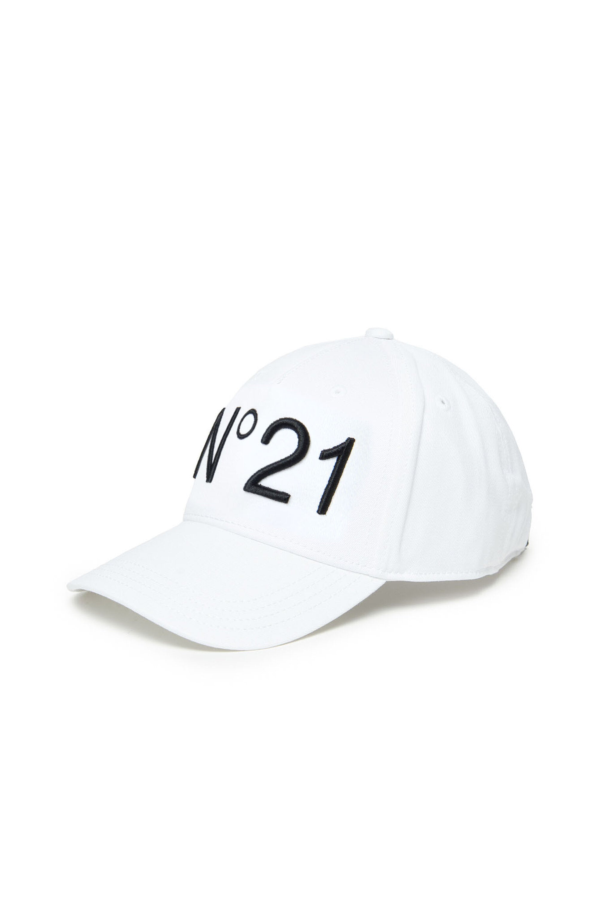Gorra de béisbol de gabardina blanca con logotipo