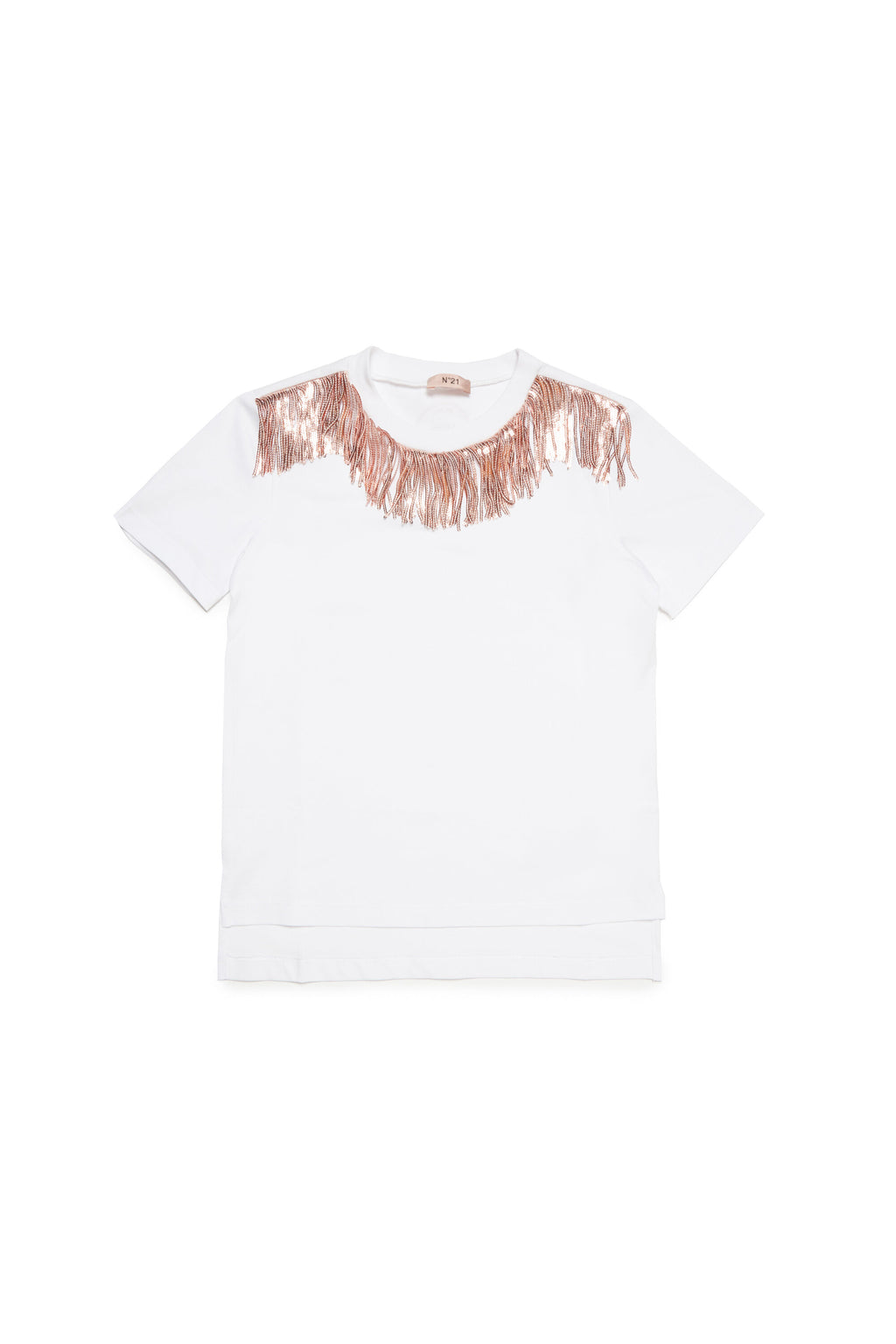 Sequined fringed T-shirt